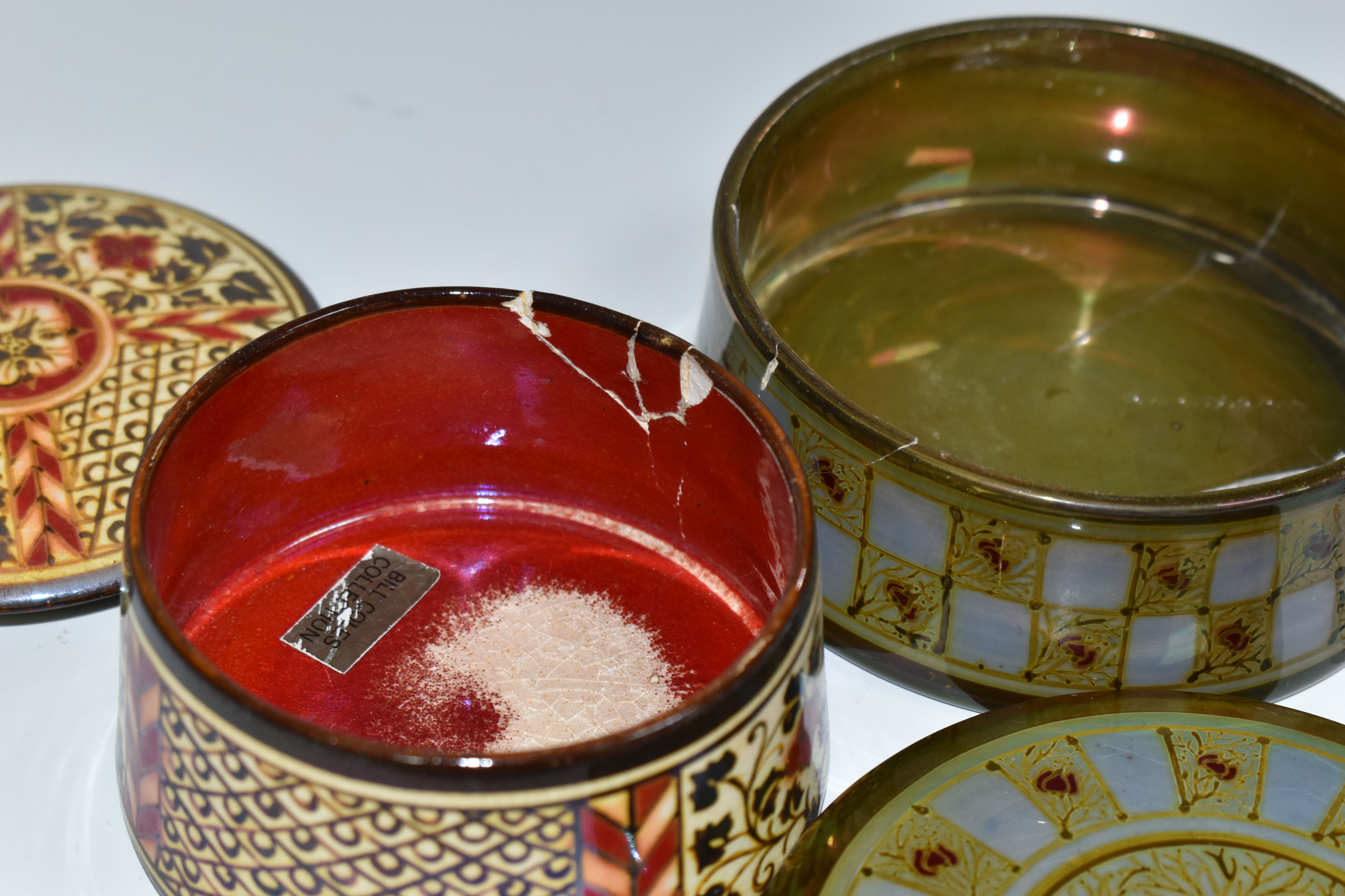 TWO PILKINGTON'S TRINKET BOXES, early twentieth century circular boxes with floral and foliate - Image 5 of 6