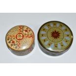 TWO PILKINGTON'S TRINKET BOXES, early twentieth century circular boxes with floral and foliate