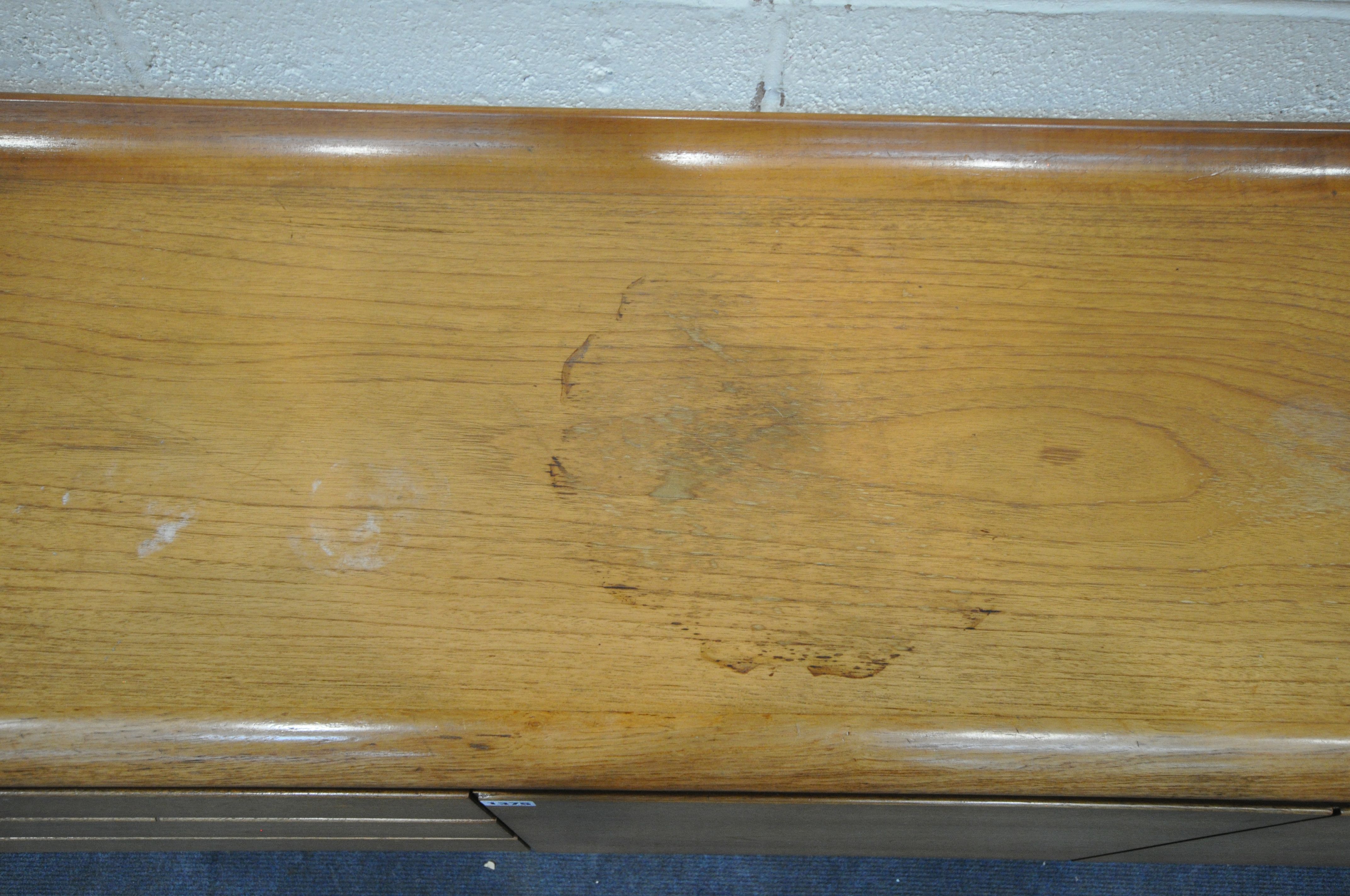 WHITE AND NEWTON LTD, A MID CENTURY TEAK SIDEBOARD, fitted with a fall front door, double cupboard - Image 3 of 9