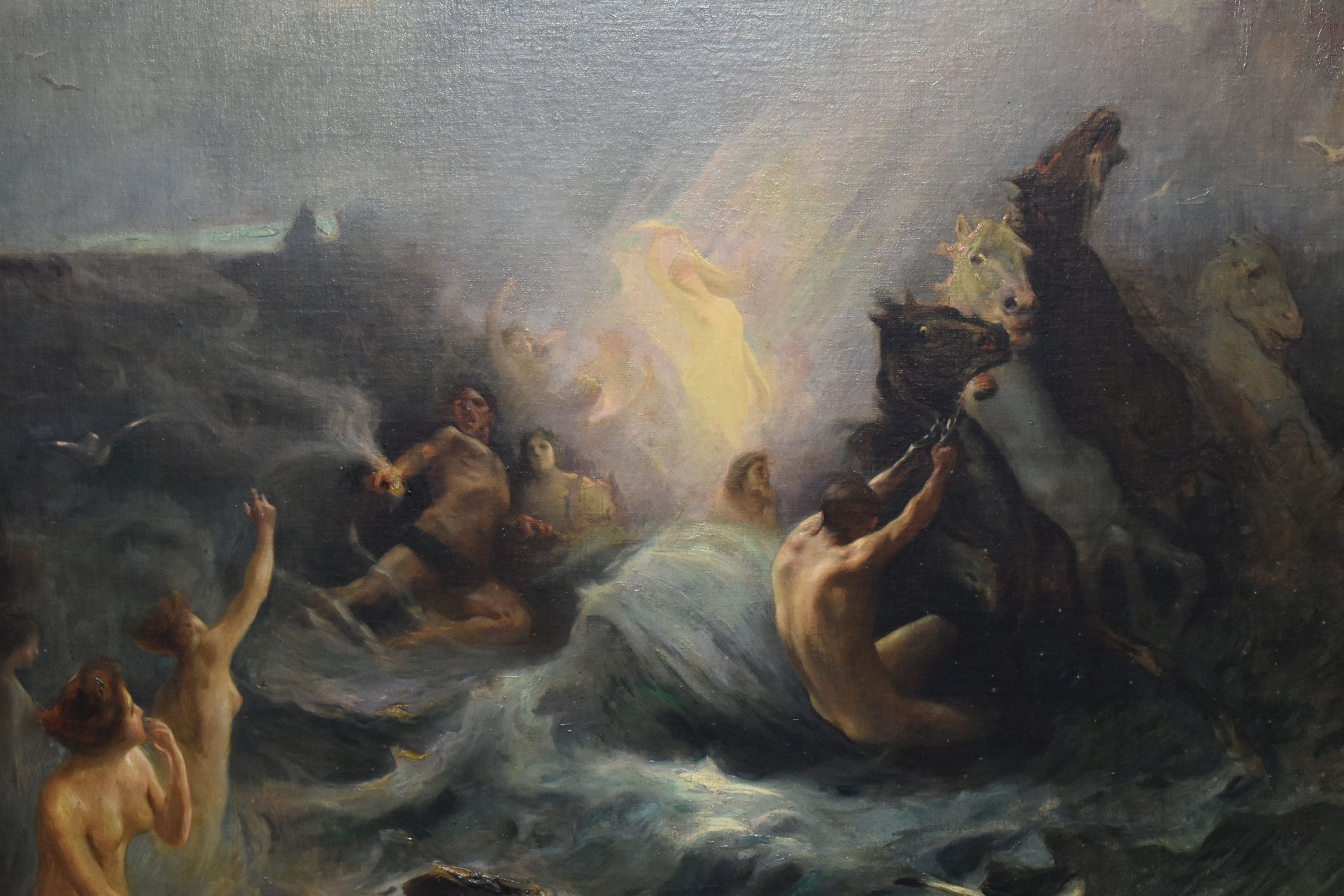 AFTER SIMONDY, THE TRIUMPH OF APHRODITE, mythical stormy seascape with horses, nymphs, seagulls - Image 2 of 23