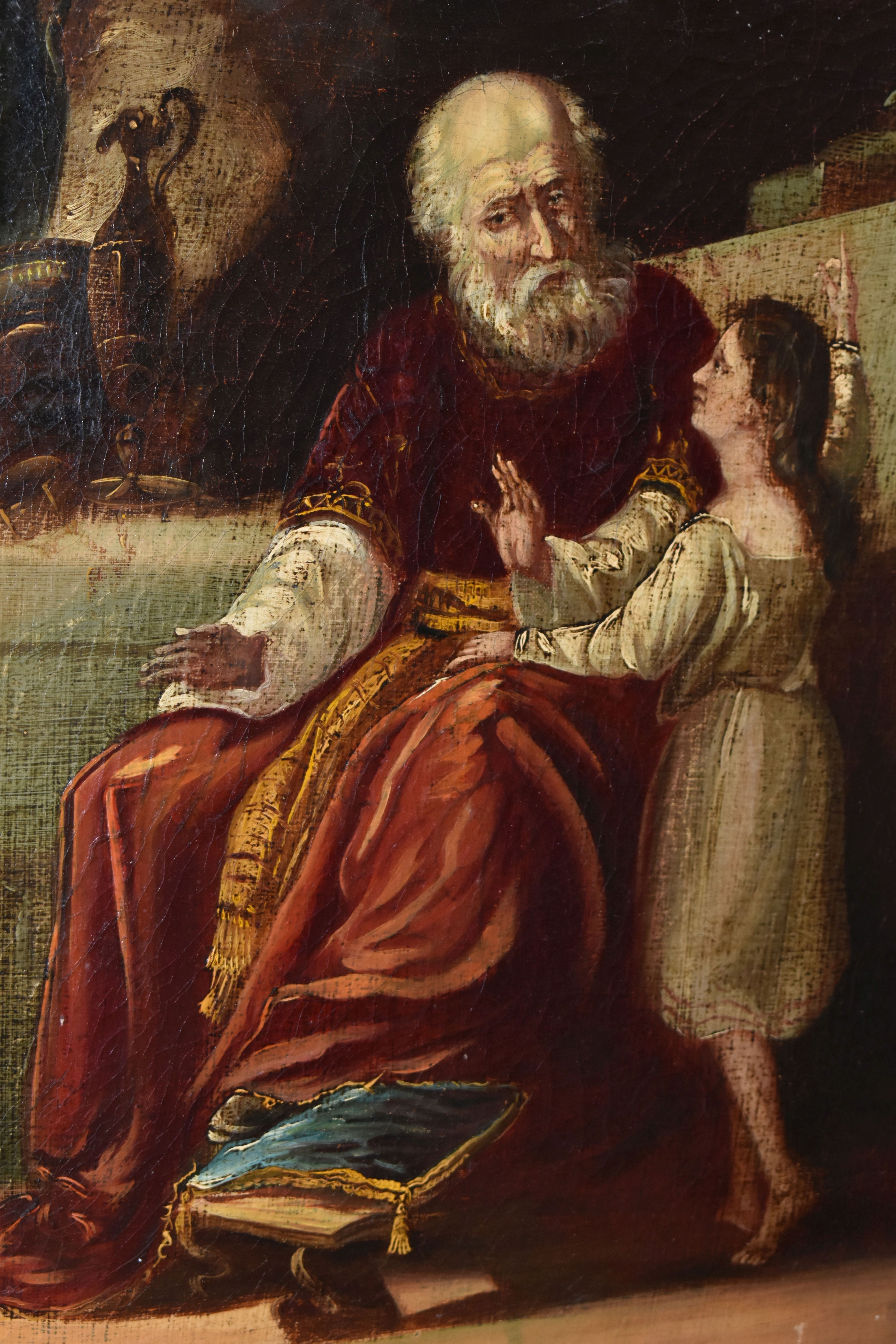 19TH CENTURY ENGLISH SCHOOL 'SAMUEL AND ELI', a biblical scene depicting the Prophet Samuel in - Image 5 of 5