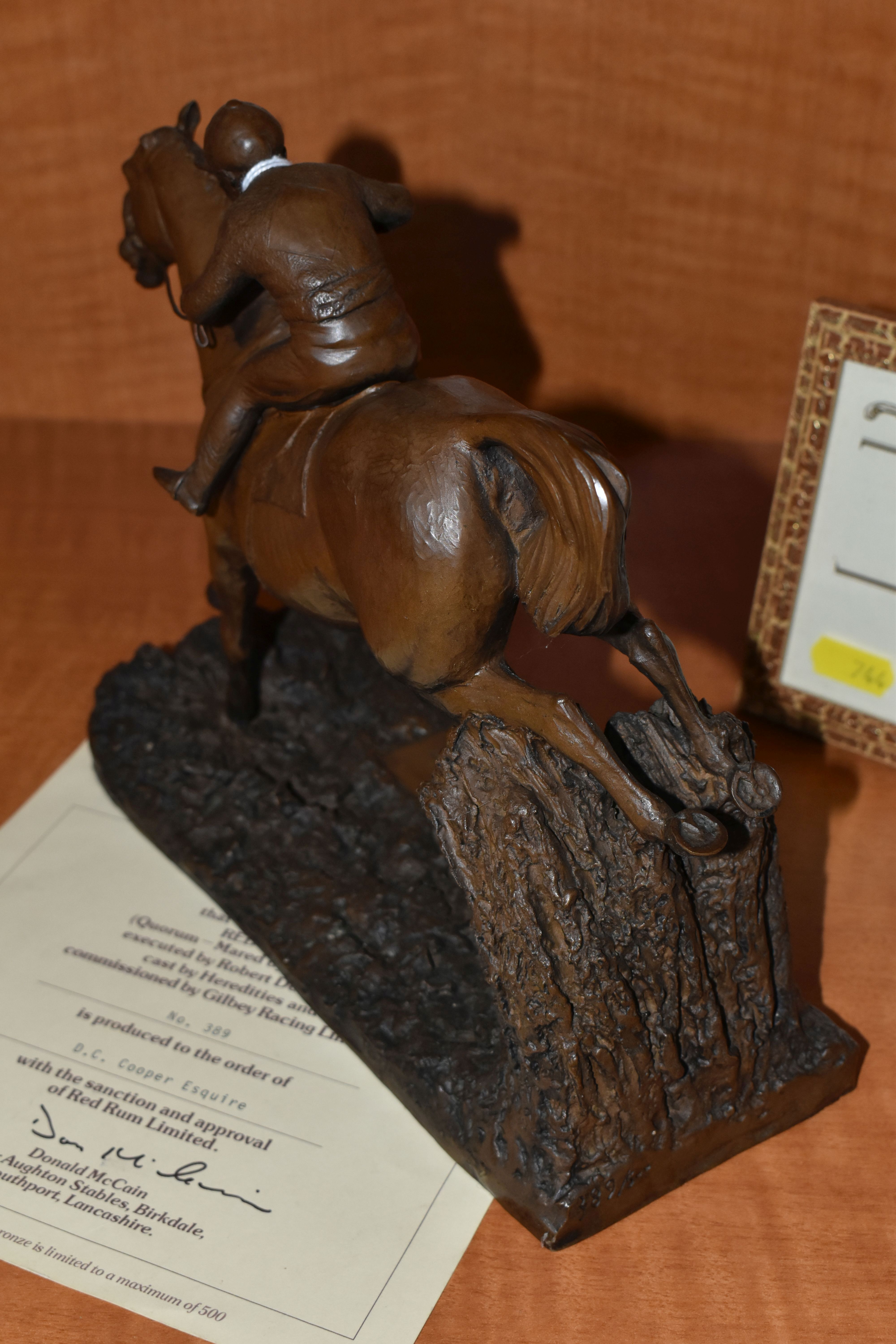 A HEREDITIES COLD CAST BRONZE LIMITED EDITION FIGURE OF 'RED RUM', executed by Robert Donaldson, - Image 5 of 7