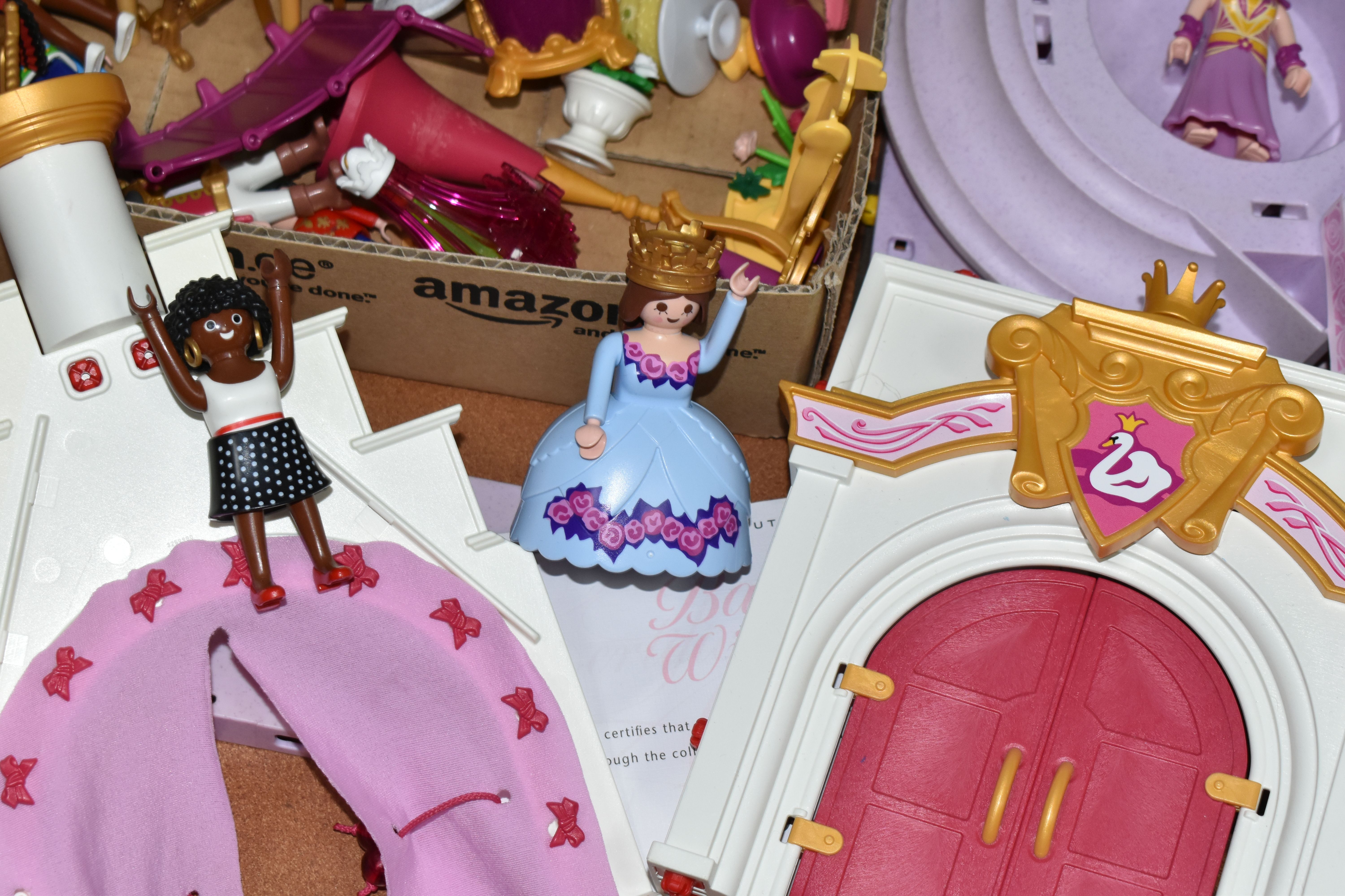 TWO BOXES AND LOOSE PLAYMOBIL TOYS, modern, to include figures and playsets, including fairytale - Image 3 of 7