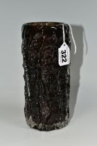 A WHITEFRIARS GEOFFREY BAXTER BARK VASE, in cinnamon, height 18.5cm (1) (Condition Report: appears