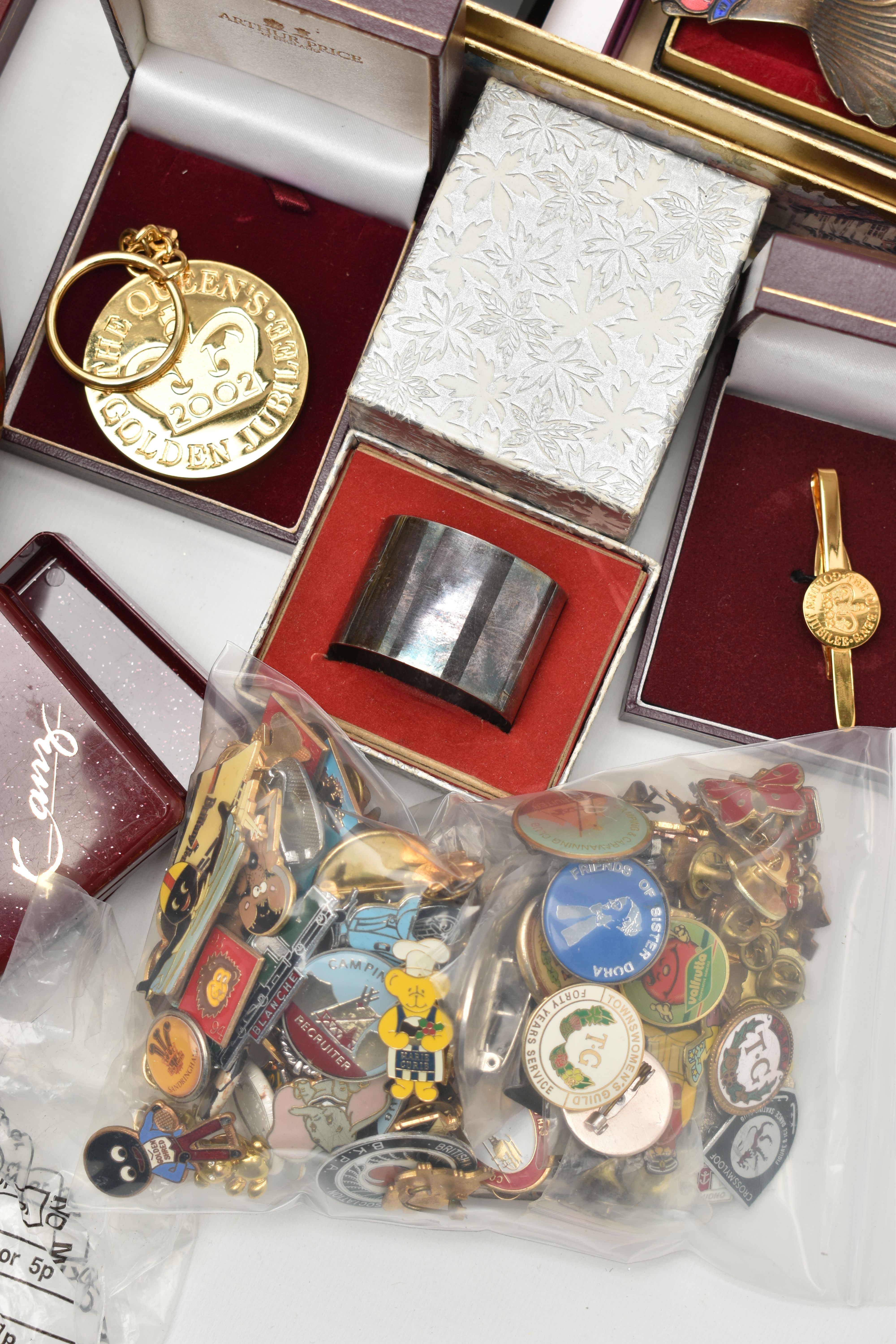 A BOX OF ASSORTED ITEMS, to include a red jewellery box with contents of costume jewellery, stick - Image 4 of 7