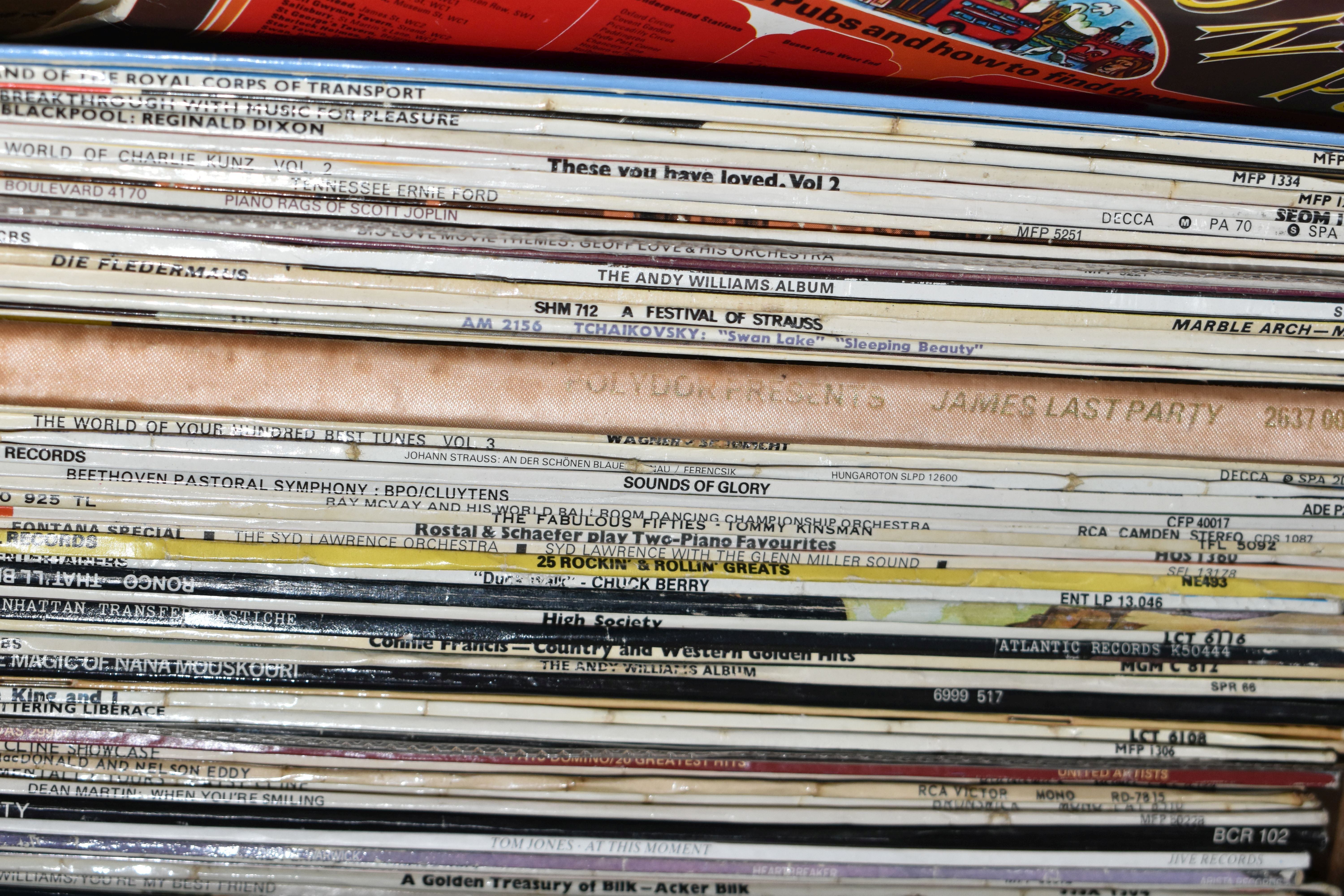 ONE BOX OF LP RECORDS, approximately seventy LP records, artists include Elvis, the Beatles 'Beatles - Image 3 of 4