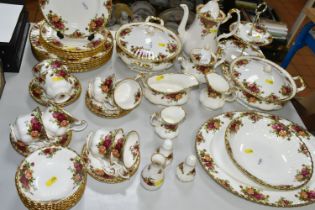 A FORTY NINE PIECE ROYAL ALBERT 'OLD COUNTRY ROSES' PART DINNER SERVICE, comprising two covered