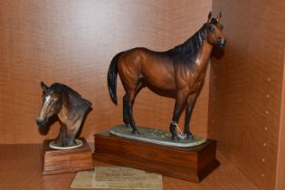 AN ALBANY FINE CHINA LIMITED EDITION EQUESTRIAN FIGURE 'BRIGADIER GERARD', modelled by David