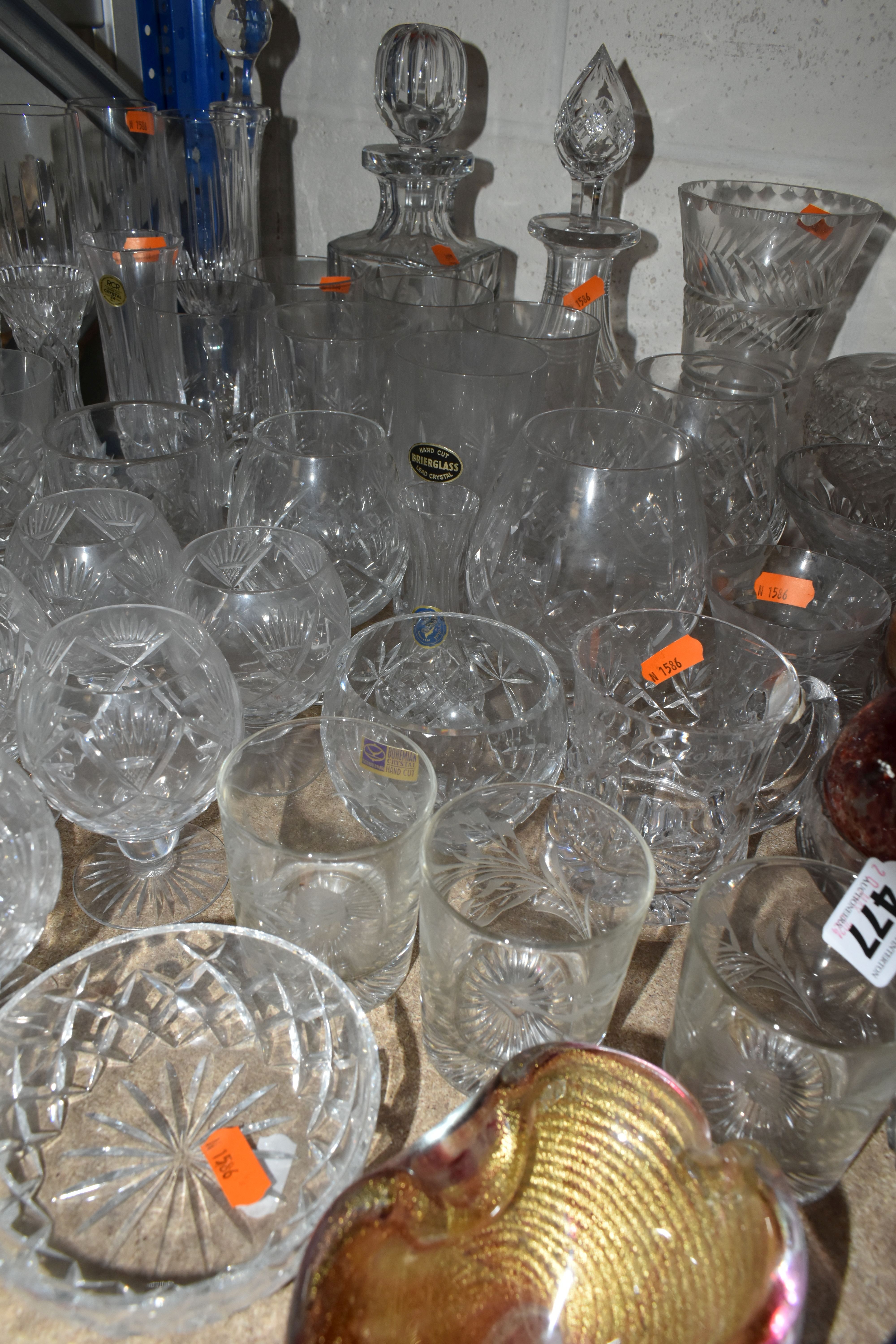 A GROUP OF CUT CRYSTAL AND OTHER GLASS WARES, to include seven sets or part sets of drinking - Image 3 of 5