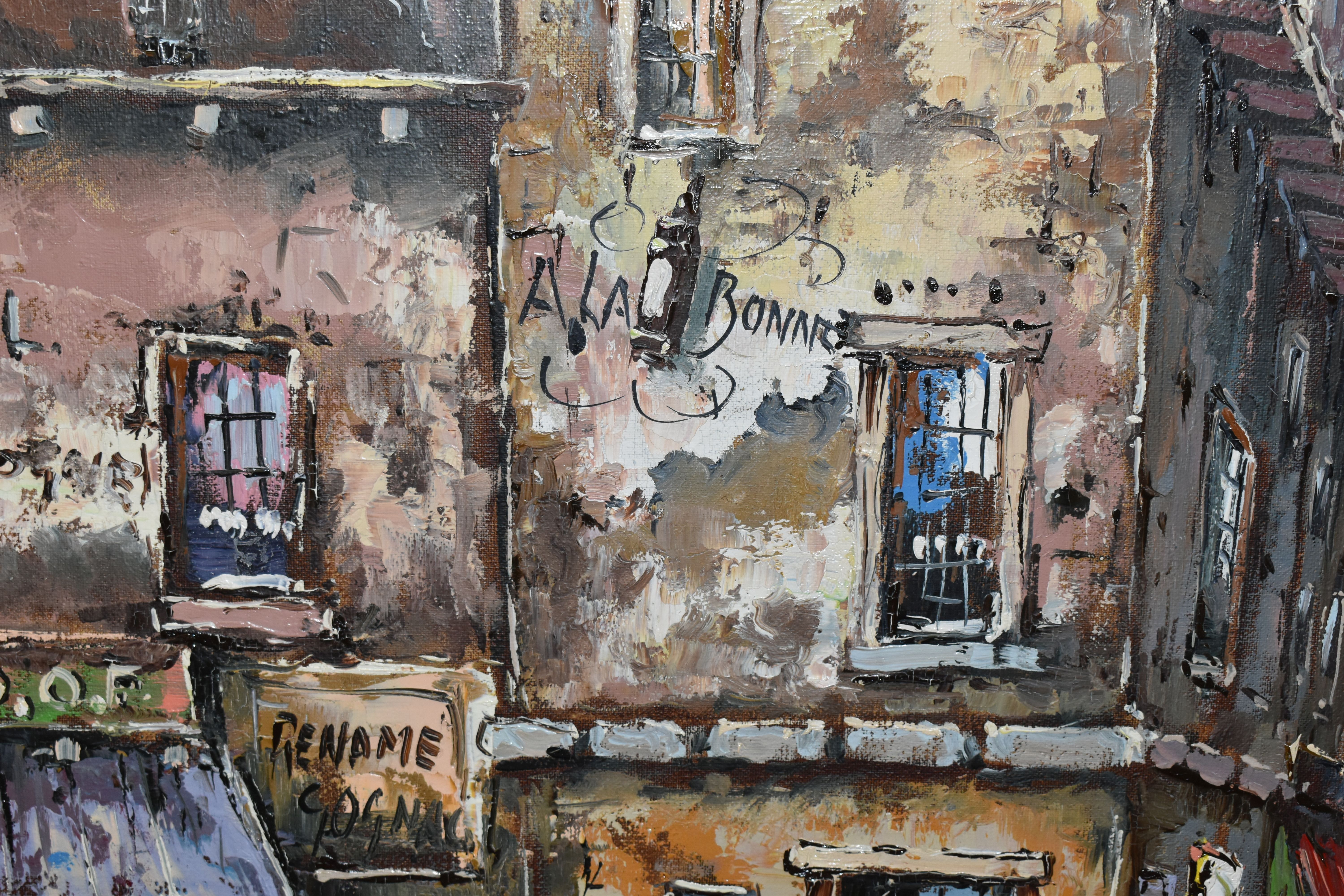 LOUIS CHARLES BASSET (20TH CENTURY) 'PARIS', A PARISIAN STREET SCENE, signed and titled lower right, - Bild 3 aus 6