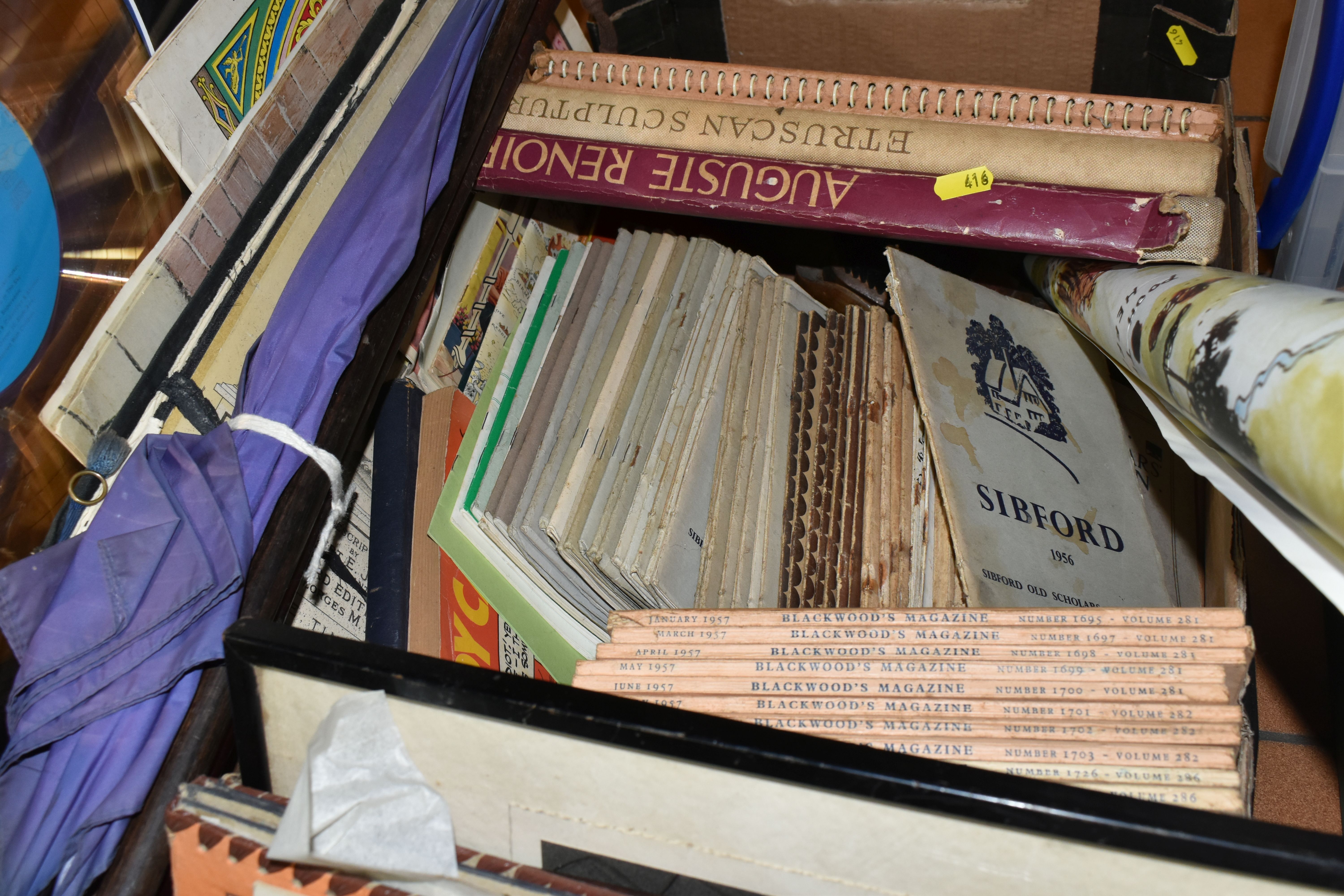 TWO BOXES AND LOOSE EPHEMERA AND WALKING STICKS, including a large collection of vintage - Image 12 of 13