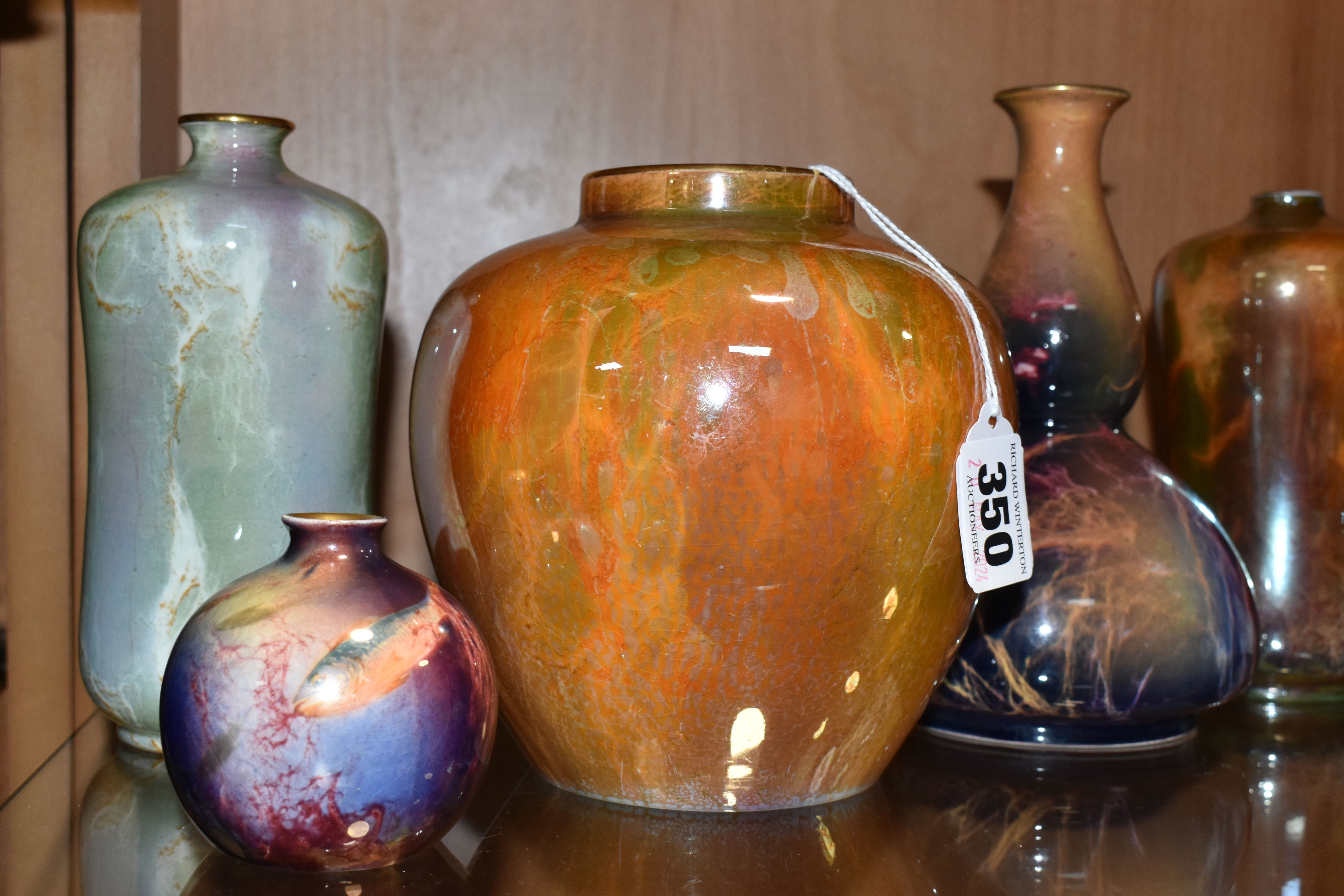 A WILKINSON'S ORIFLAMME POT TOGETHER WITH FOUR OTHER VASES, comprising a 1920's Wilkinsons Oriflamme - Image 4 of 10