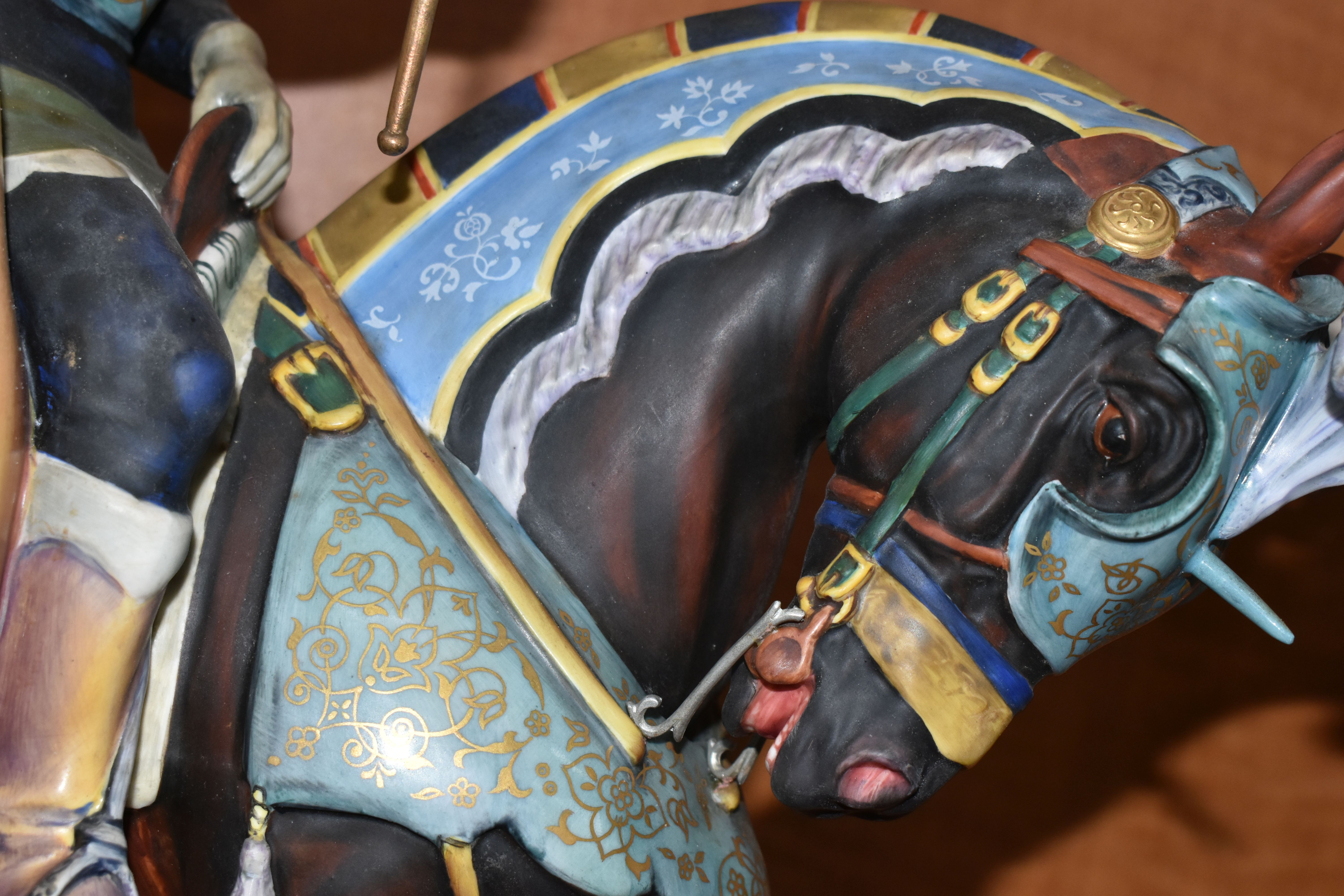 A ROYAL DOULTON LIMITED EDITION EQUESTRIAN FIGURE 'THE PALIO KNIGHT' HN2428, no.63/ 500, mounted - Image 8 of 11