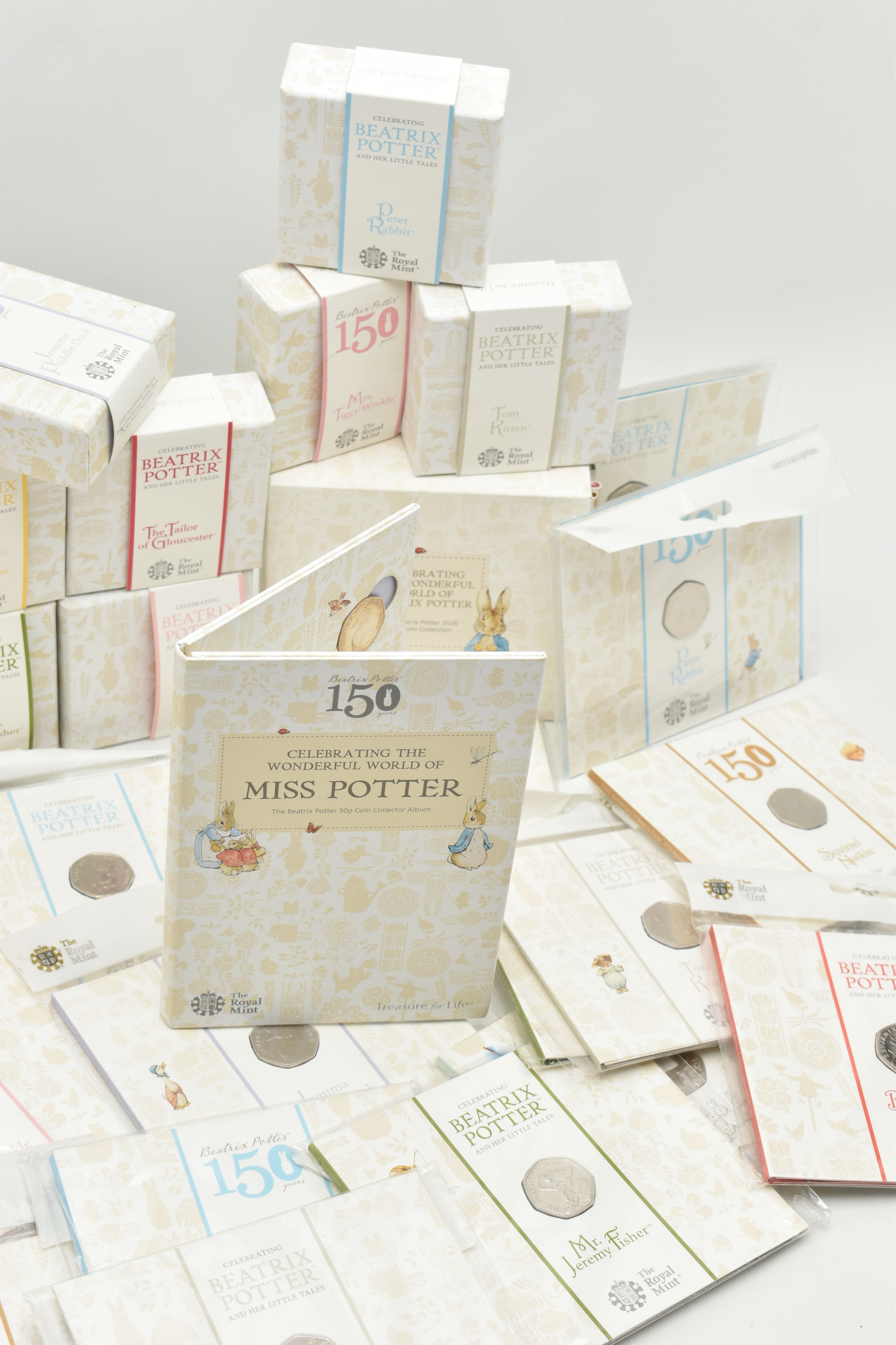 A QUANTITY OF ROYAL MINT BEATRIX POTTER COINAGE 2015 TO 2018 CARDED FIFTY PENCE COINS, Jemima - Image 2 of 6