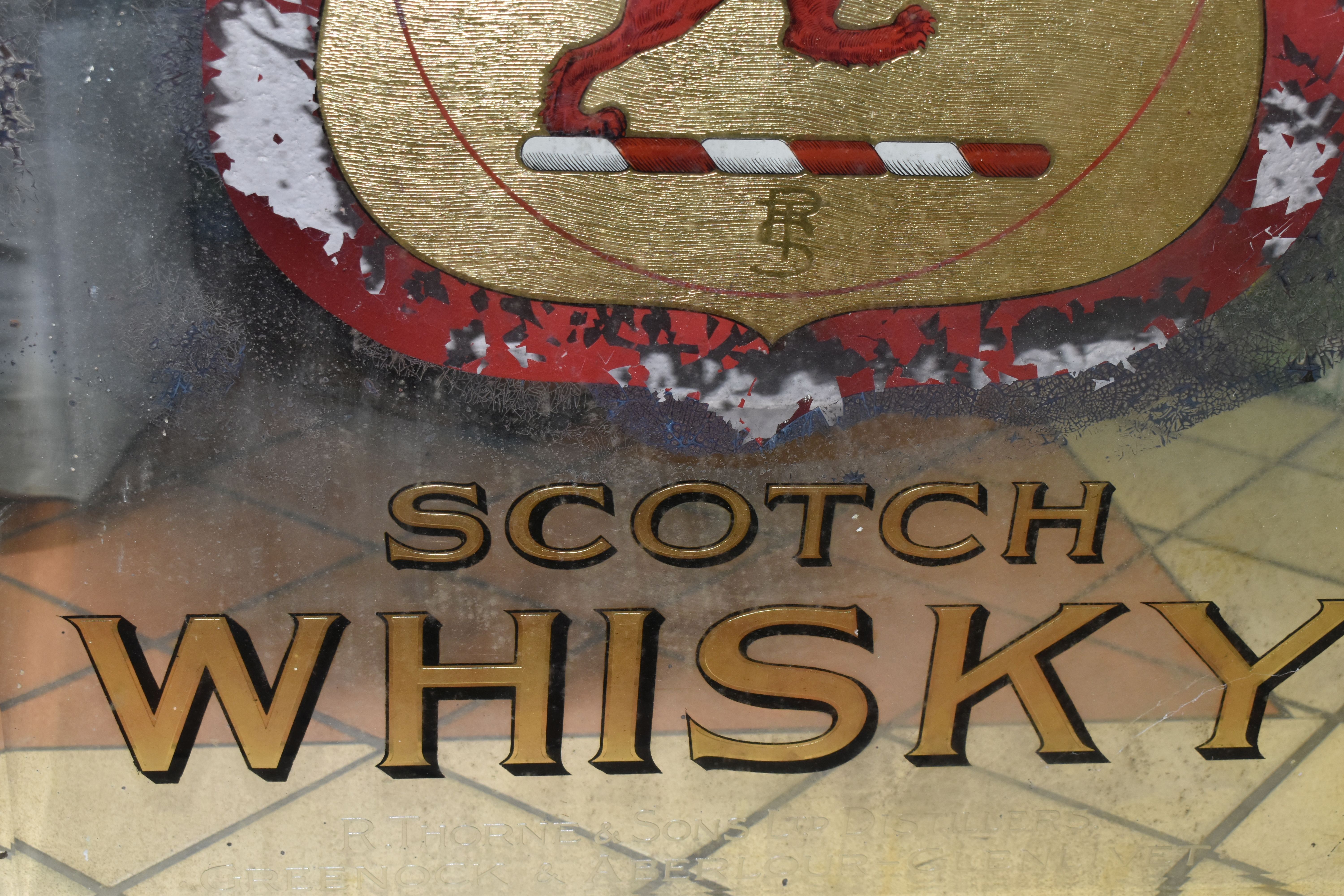 THORNES SCOTCH WHISKY, an unframed original advertising mirror in distressed condition, - Image 4 of 6