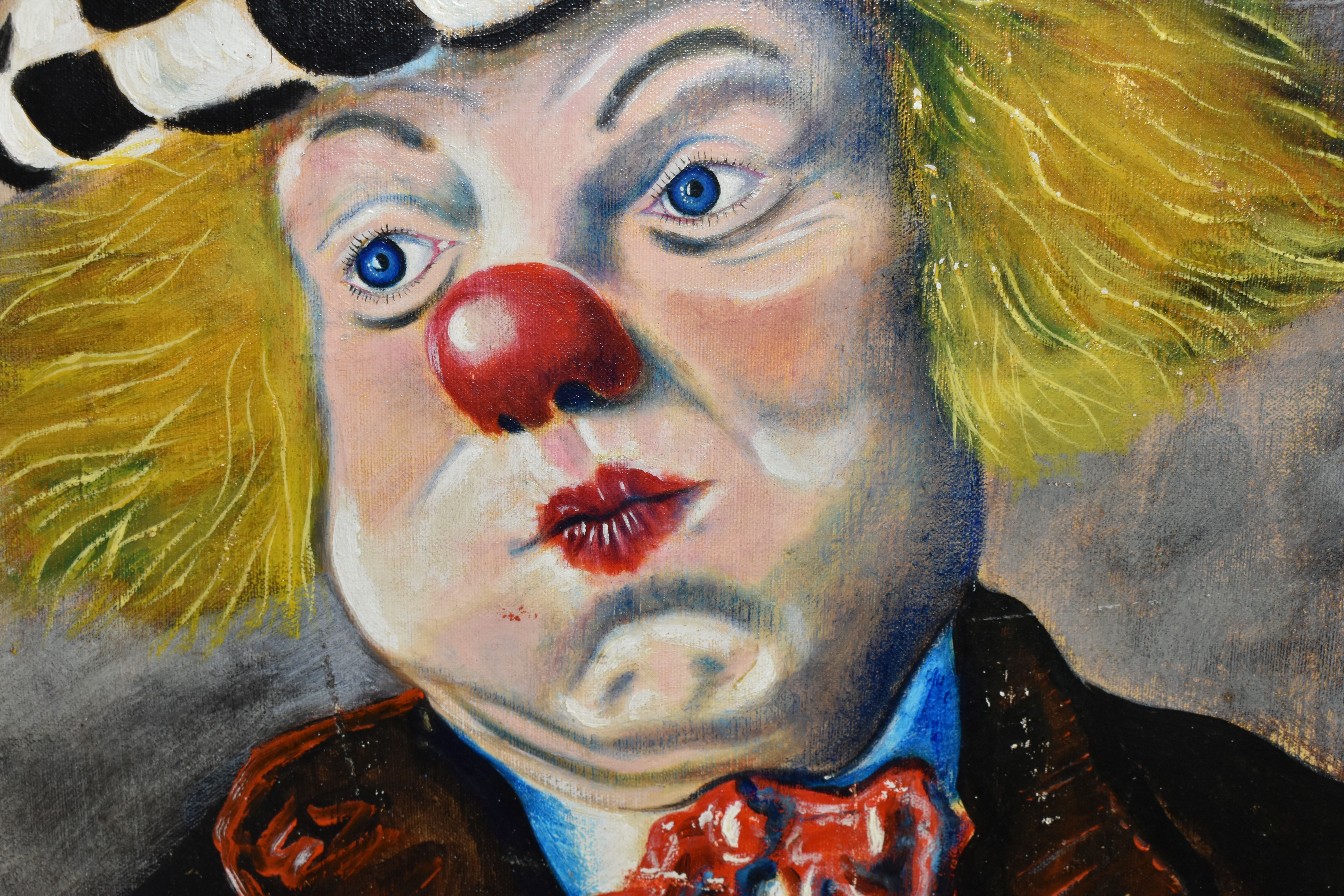 AFTER BERNARD BUFFETT 'TETE DE CLOWN', an unsigned copy of the head of clown, oil on canvas, - Bild 3 aus 8