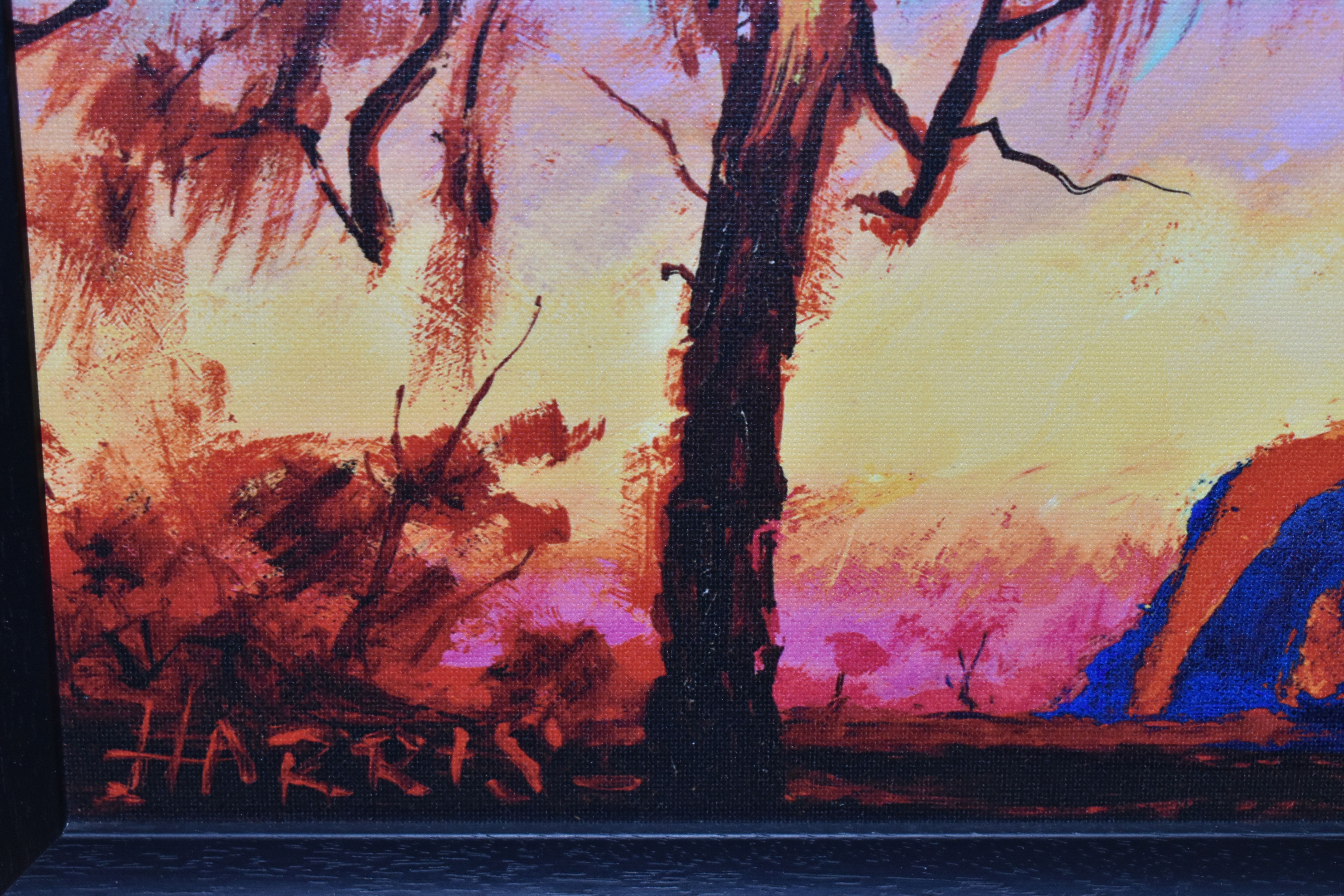 ROLF HARRIS (AUSTRALIA 1930-2023) 'ULURU SUNSET', a signed limited edition print depicting an - Bild 3 aus 3