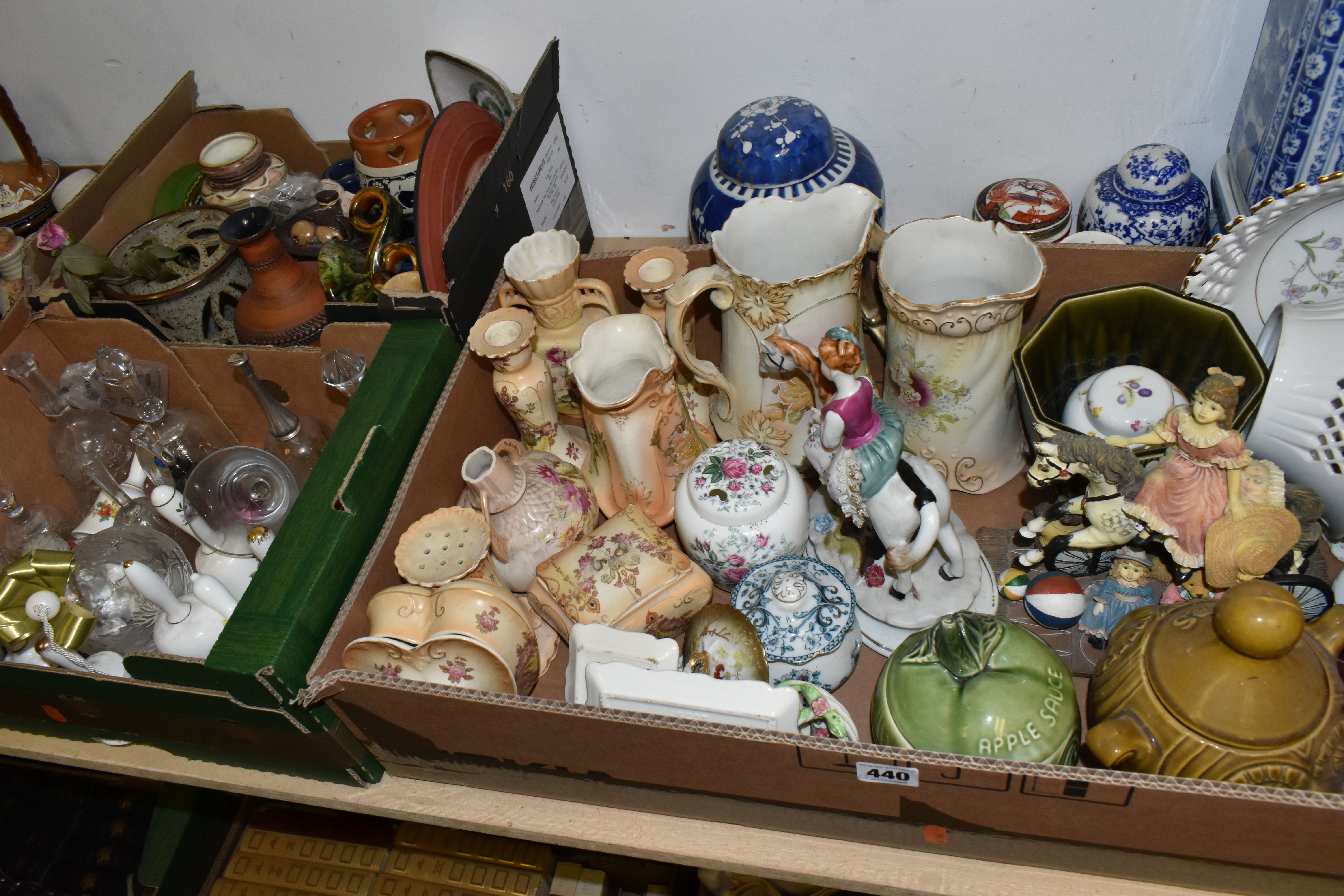 SEVEN BOXES OF CERAMIC ORNAMENTS to include a large collection of ceramic and glass ornamental