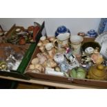 SEVEN BOXES OF CERAMIC ORNAMENTS to include a large collection of ceramic and glass ornamental