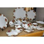 A GROUP OF ROYAL ALBERT 'OLD COUNTRY ROSES' PATTERN DINNERWARE, comprising a large chop dish (marked