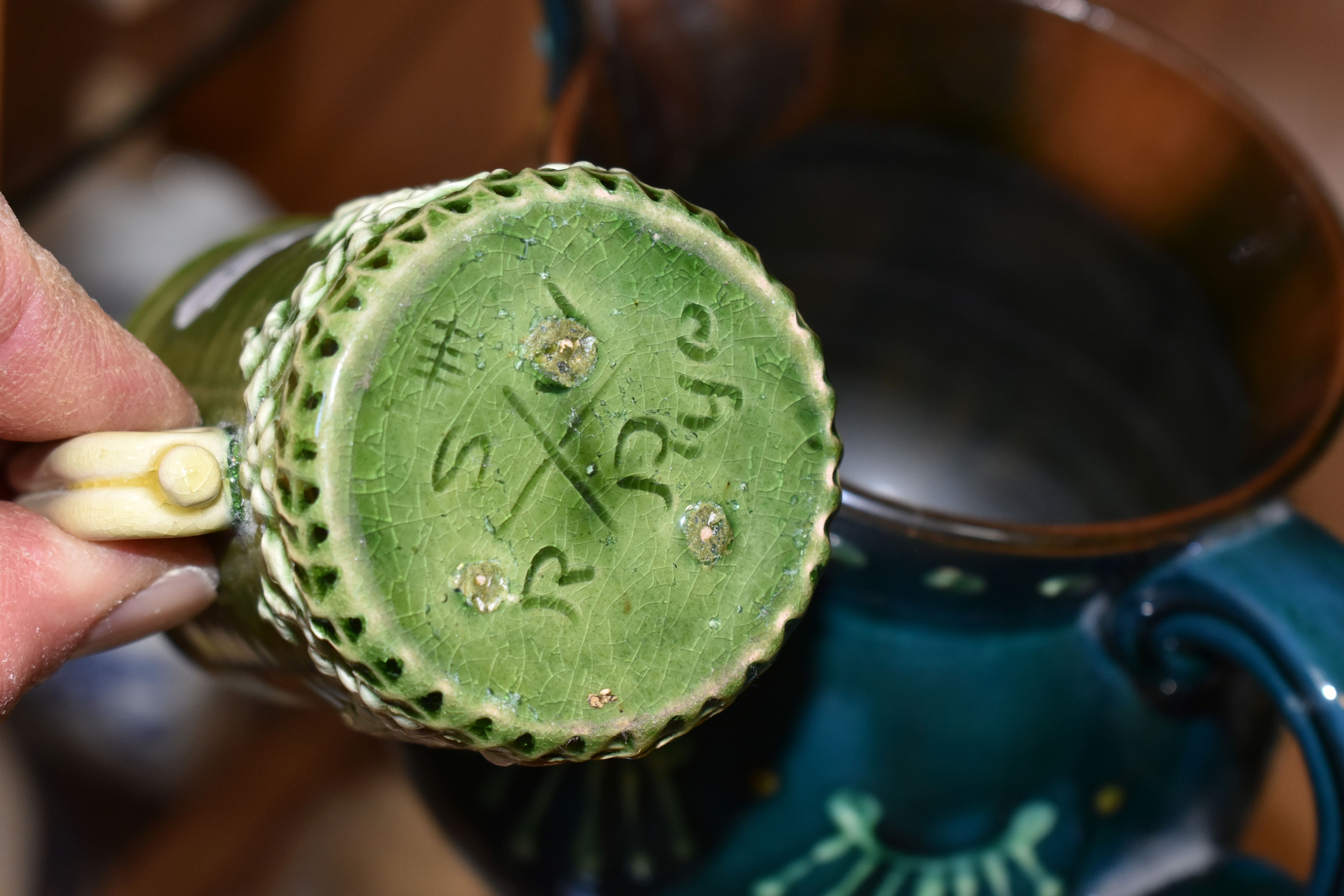 THREE PIECES OF ART POTTERY, comprising a Pilkington's vase decorated with fish on a red ground, - Image 11 of 11