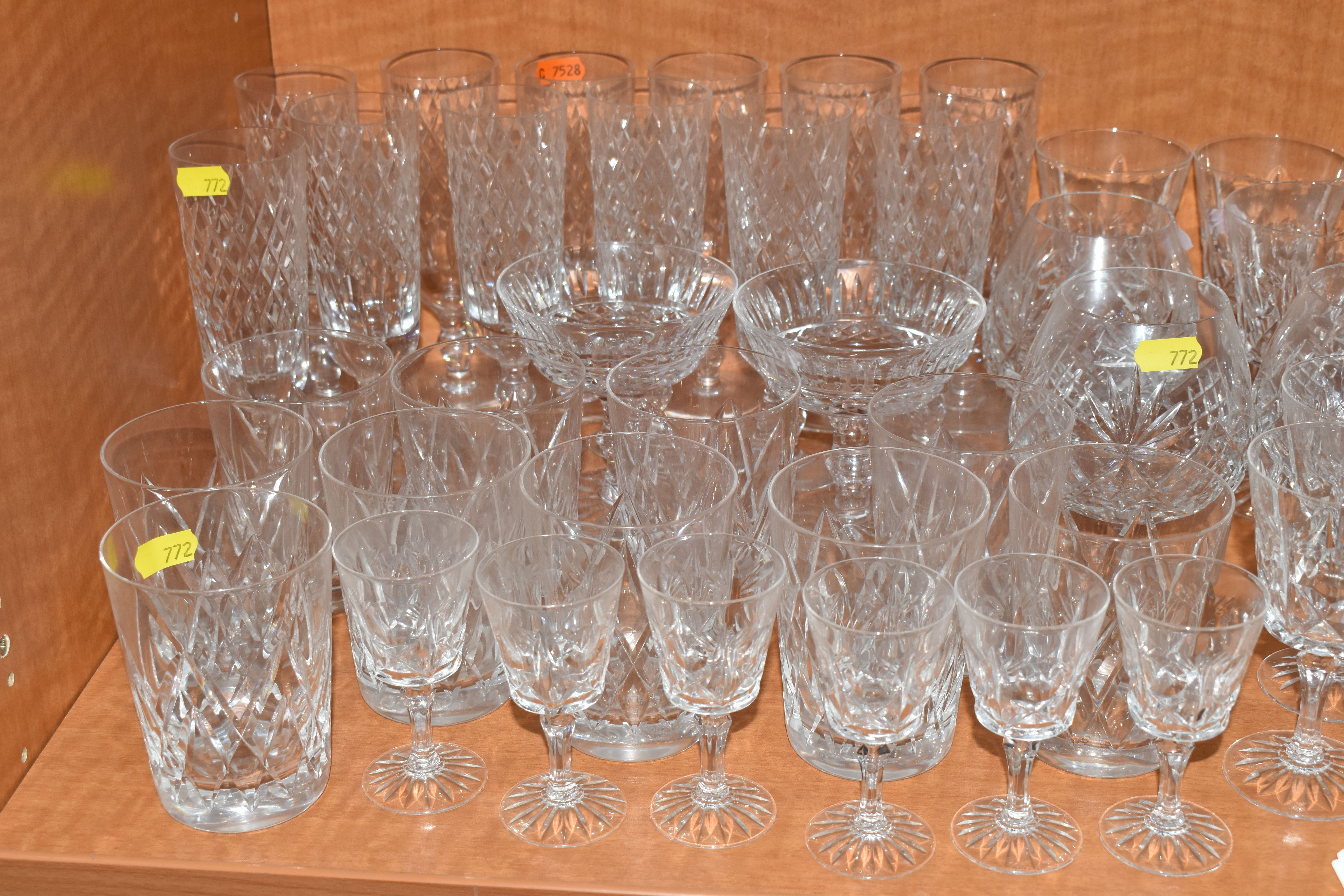 A COLLECTION OF ASSORTED DRINKING GLASSES. including a set of twelve champagne flutes, a set of - Image 2 of 7