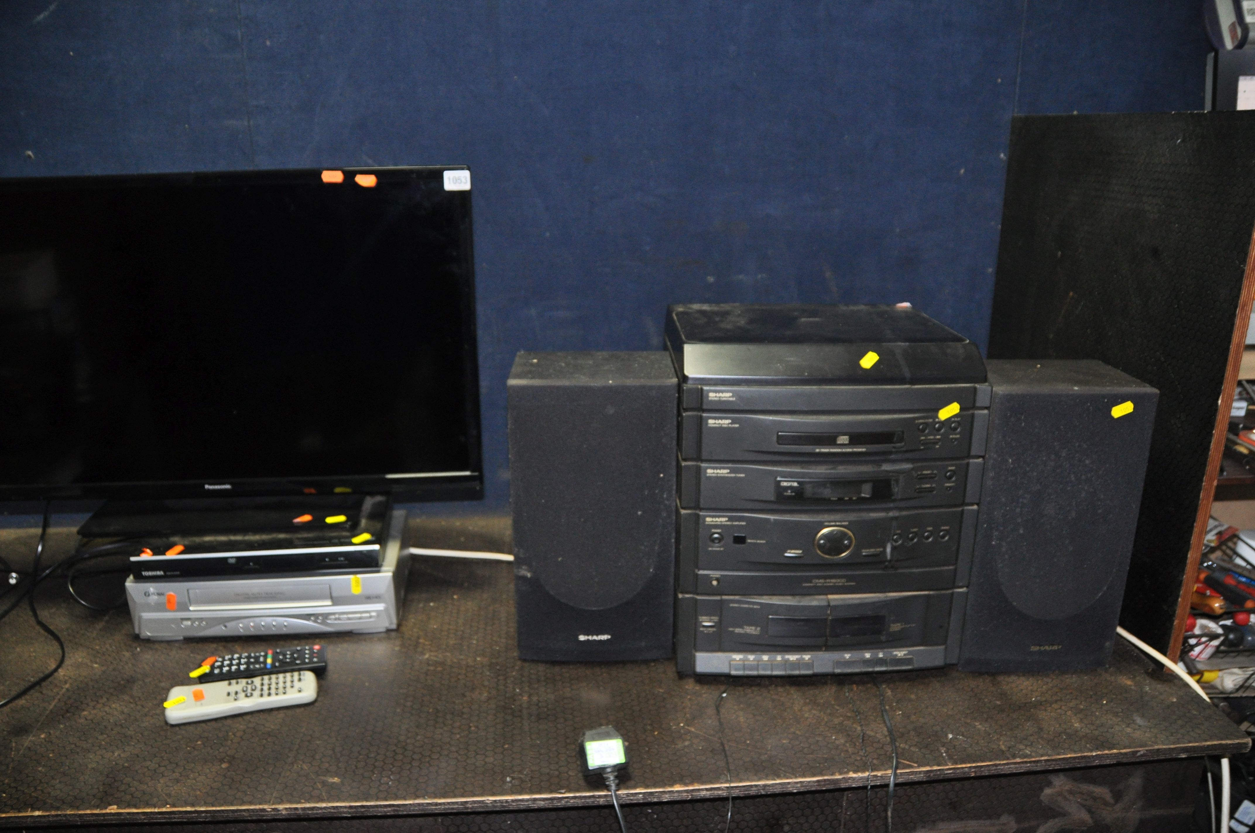 A SELECTION OF AUDIO VISUAL EQUIPMENT including a Panasonic TX-32G302B 32in TV with remote (spares