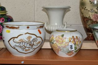 A GROUP OF ASSORTED CERAMICS, including two Franklin Mint 'The Journey of the Heavenly Tortoise' and