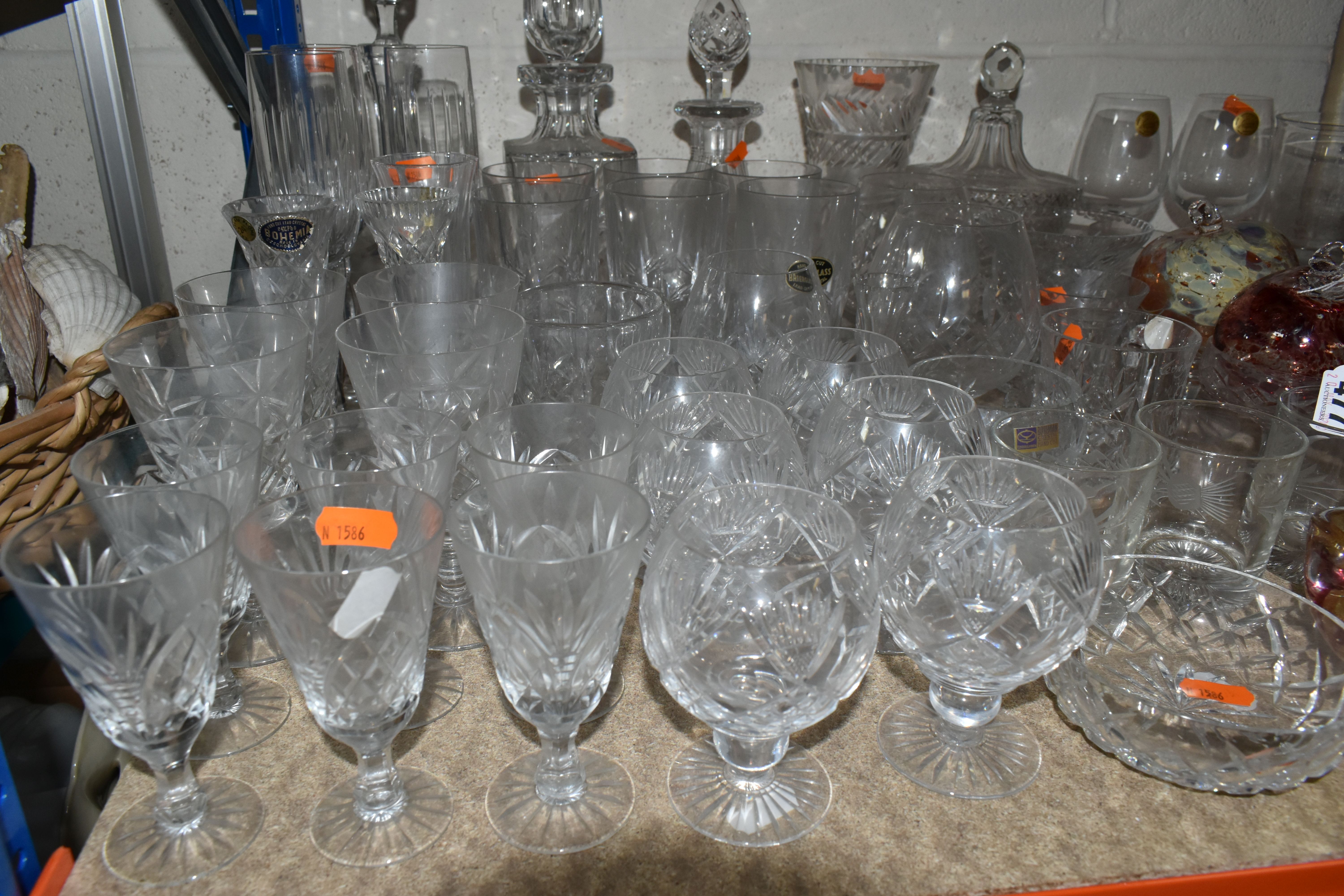 A GROUP OF CUT CRYSTAL AND OTHER GLASS WARES, to include seven sets or part sets of drinking - Image 2 of 5