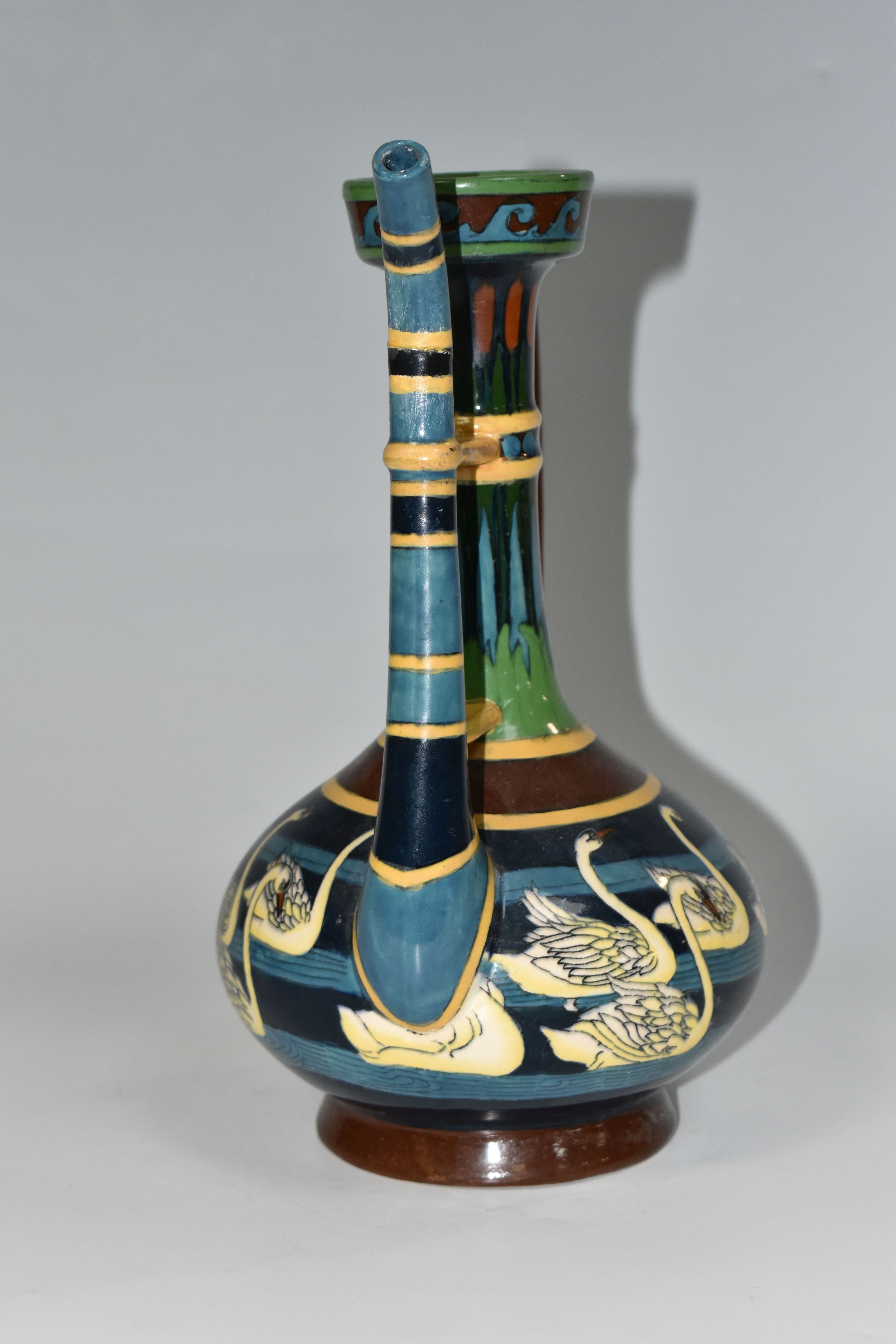 A WILEMAN & CO FOLEY 'INTARSIO' PERSIAN STYLE COFFEE POT, No. 3053, decorated with coloured bands, - Image 2 of 6