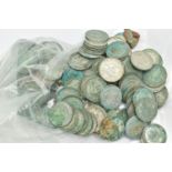 A PLASTIC BAG OF HALFCROWN COINS, to include over 1300 grams of .500 fine coins (condition report: