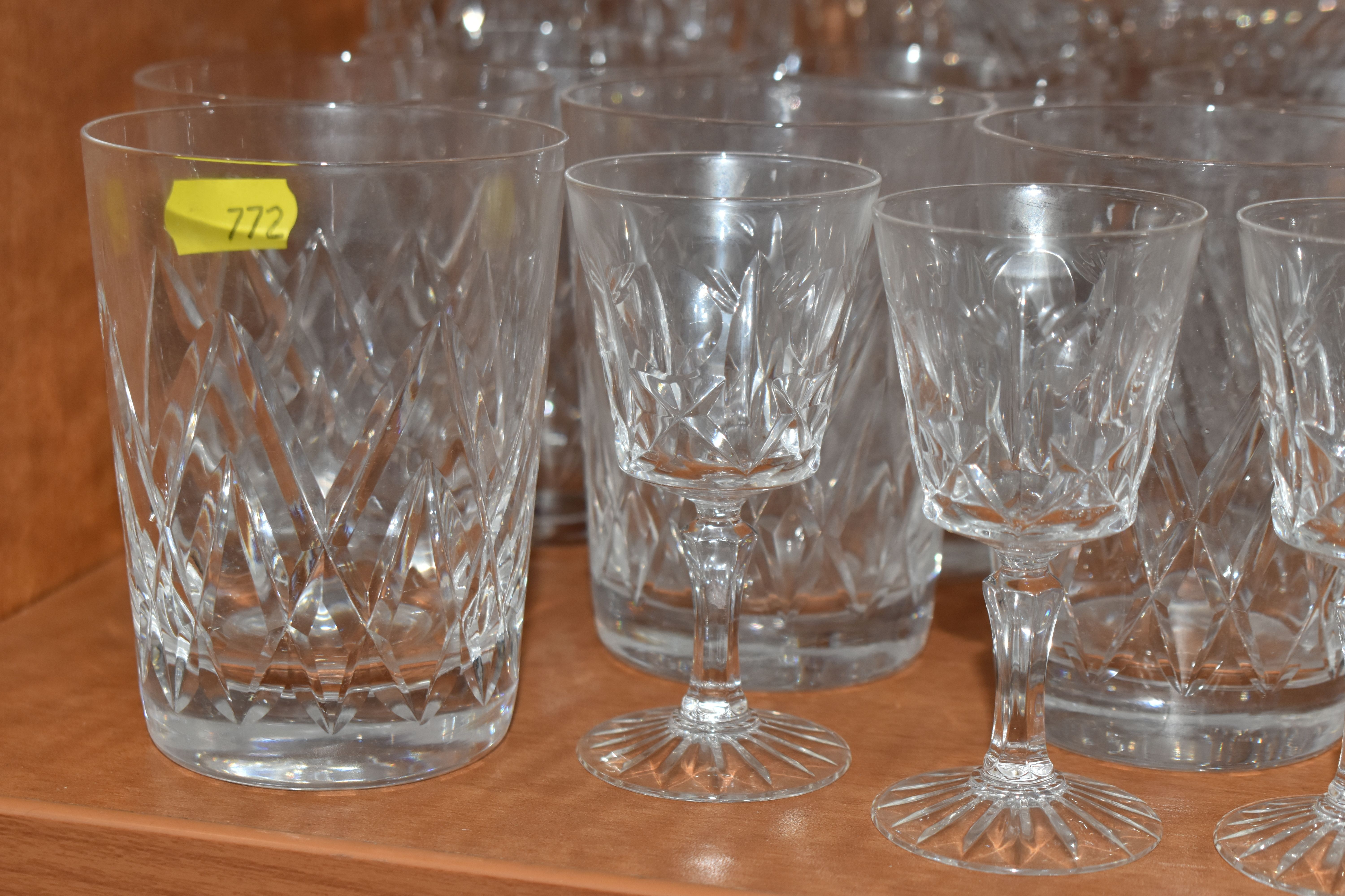 A COLLECTION OF ASSORTED DRINKING GLASSES. including a set of twelve champagne flutes, a set of - Image 5 of 7