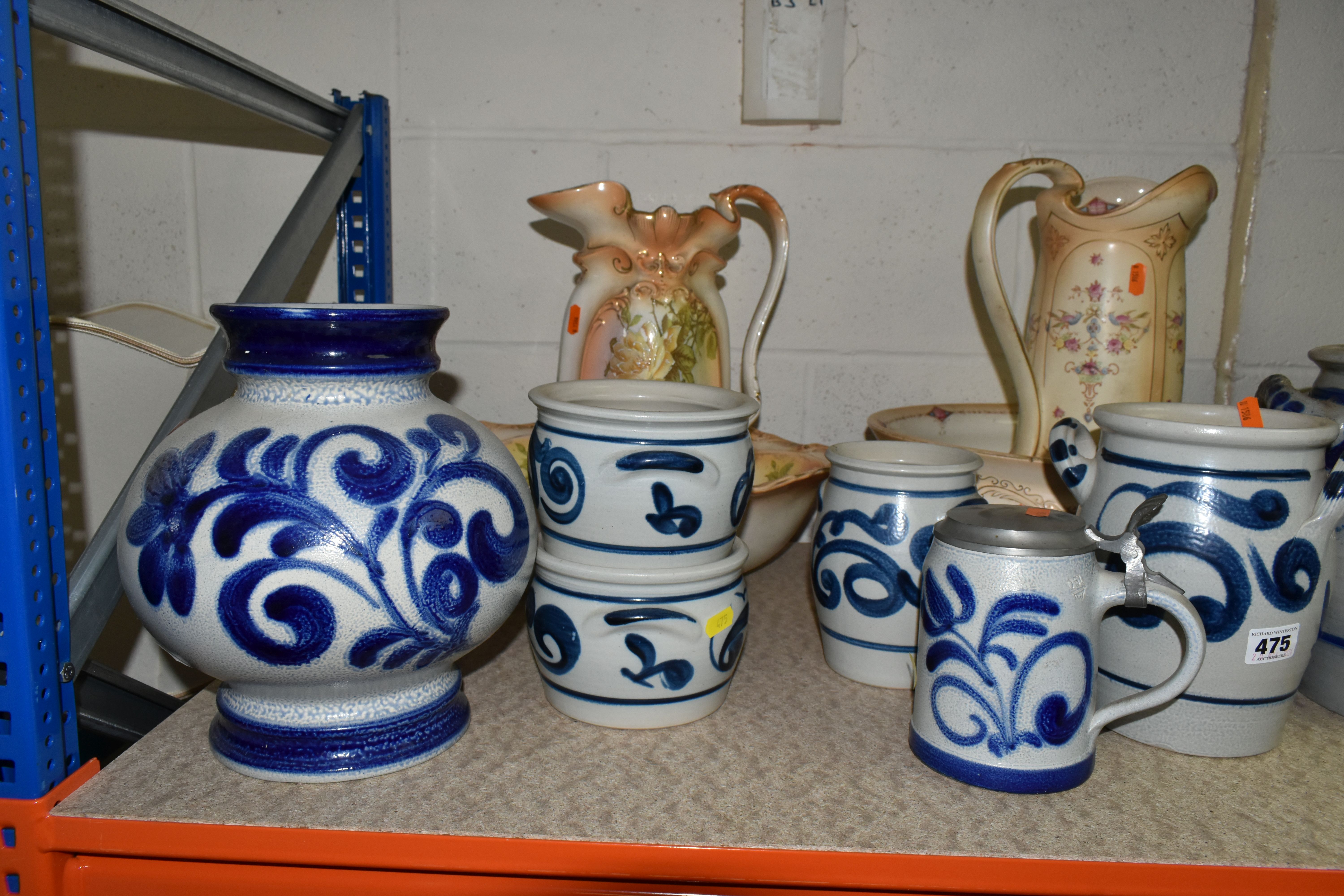 A QUANTITY OF VASES, PLANTERS AND OTHER LARGE CERAMICS AND GLASS WARE, to include mid twentieth - Image 2 of 5