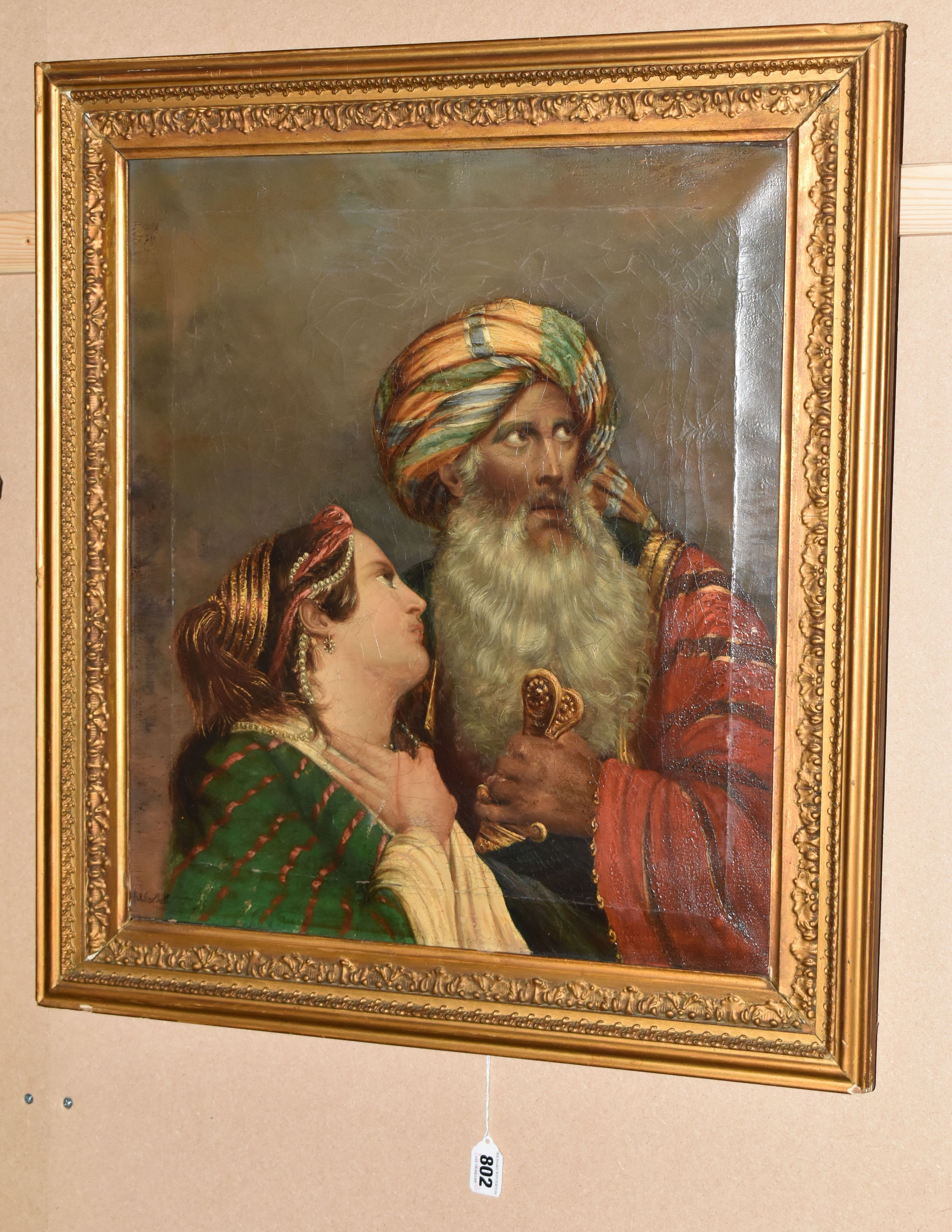 R. A. BARTLETT (19TH CENTURY) AN ORIENTALISM PORTRAIT, depicting a male figure with colourful turban - Bild 3 aus 8