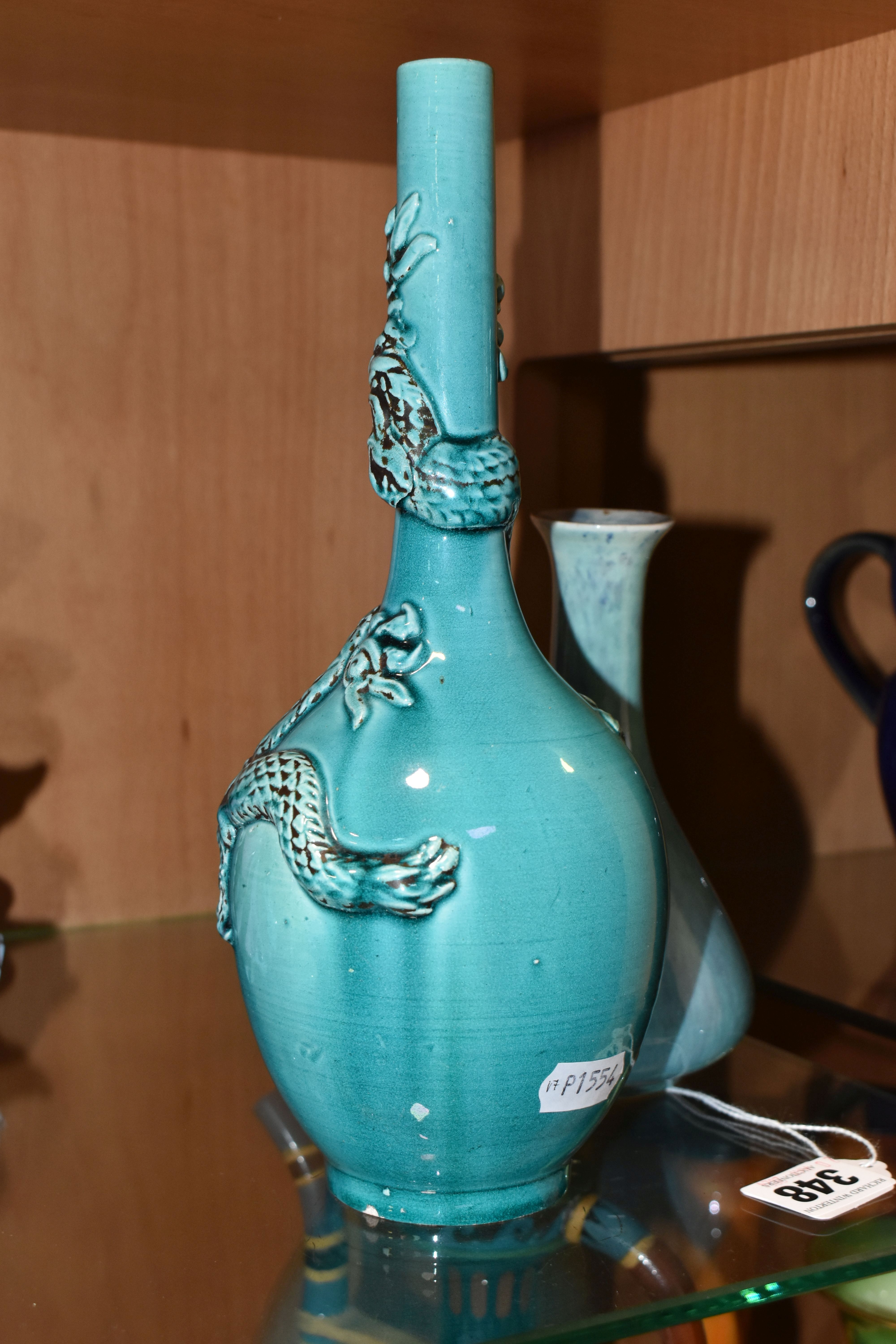 A WYSE & ISLE HOLYROOD VASE AND AN UNMARKED BURMANTOFTS STYLE DRAGON VASE, comprising a Holyrood - Image 7 of 9