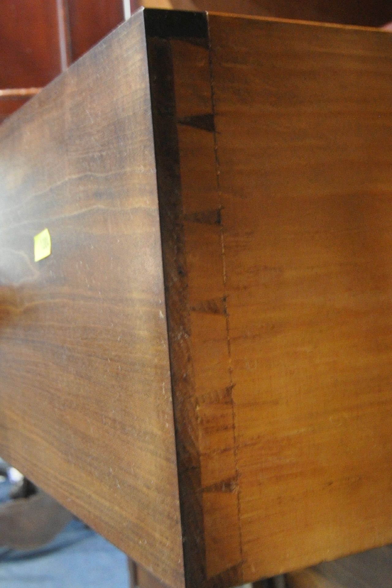 A 19TH CENTURY MAHOGANY LINEN PRESS, with a loose overhanging cornice, the double doors enclosing - Image 4 of 6