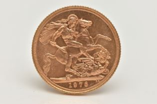 A FULL GOLD SOVEREIGN COIN 1976 QUEEN ELIZABETH II, .916 fine, 7.98 gram, 22.05mm diameter