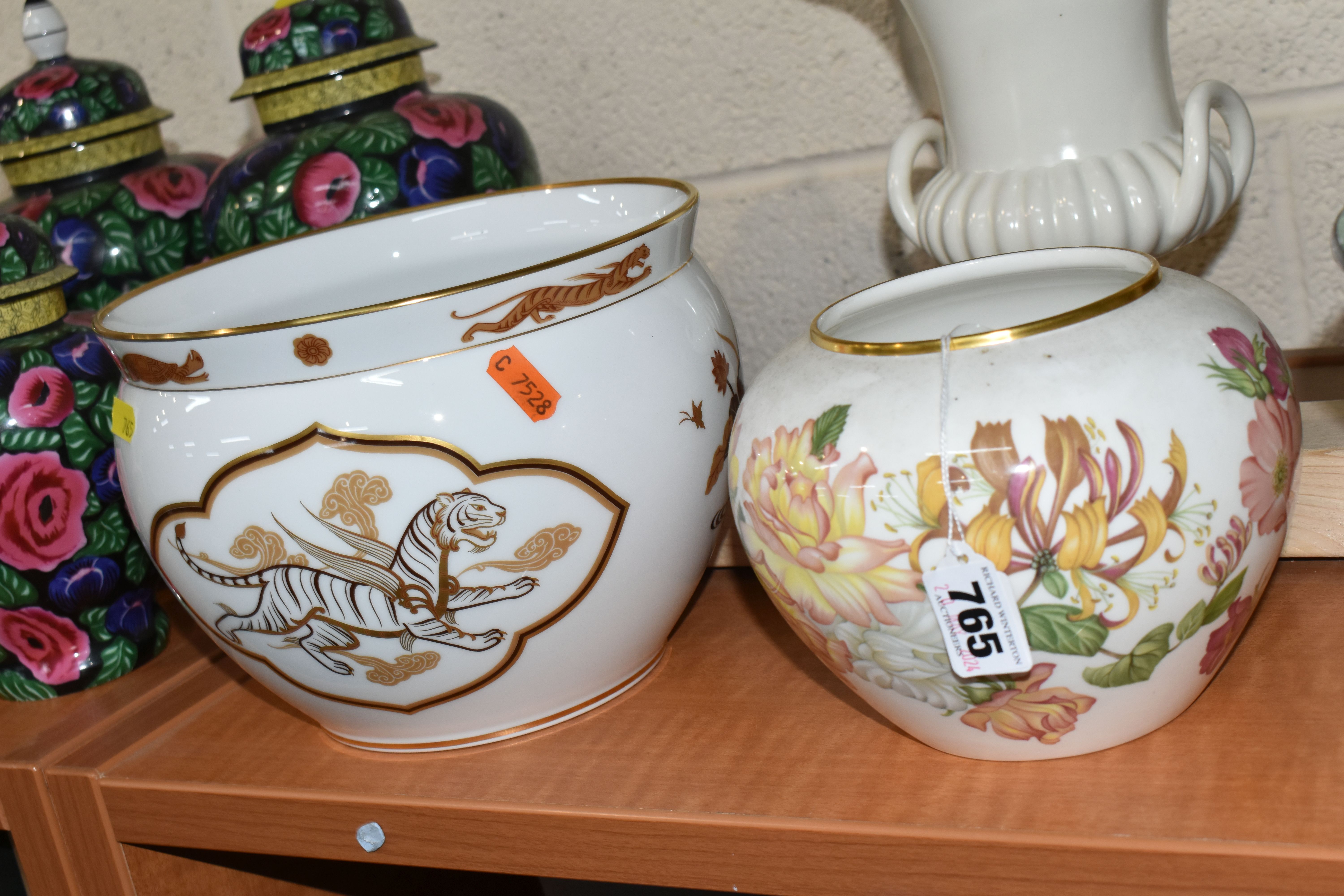 A GROUP OF ASSORTED CERAMICS, including two Franklin Mint 'The Journey of the Heavenly Tortoise' and - Image 7 of 9