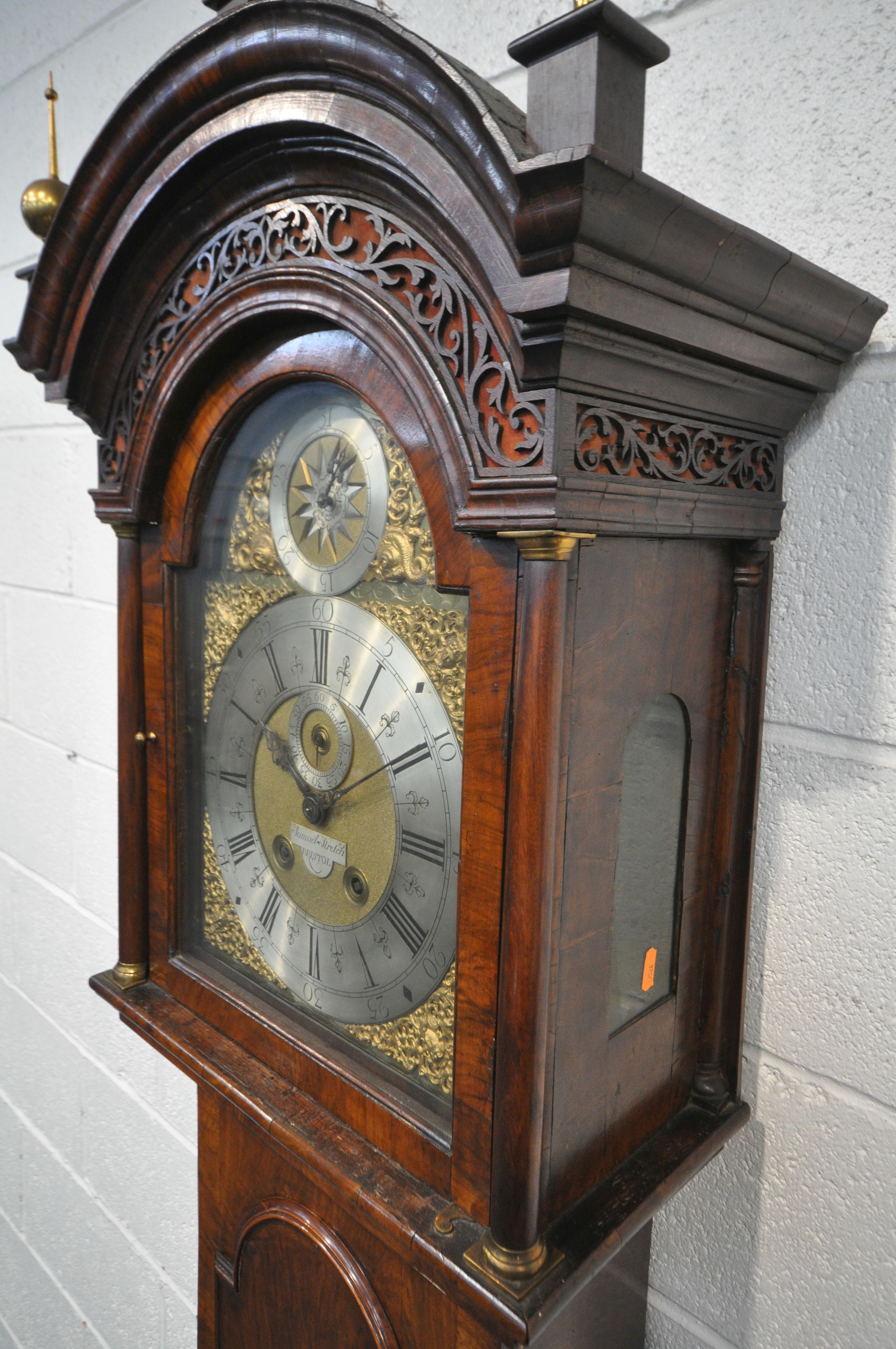 A GEORGE II WALNUT ONE-MONTH DURATION LONGCASE CLOCK, BY SAMUEL STRETCH OF BRISTOL, circa 1730, - Image 4 of 19