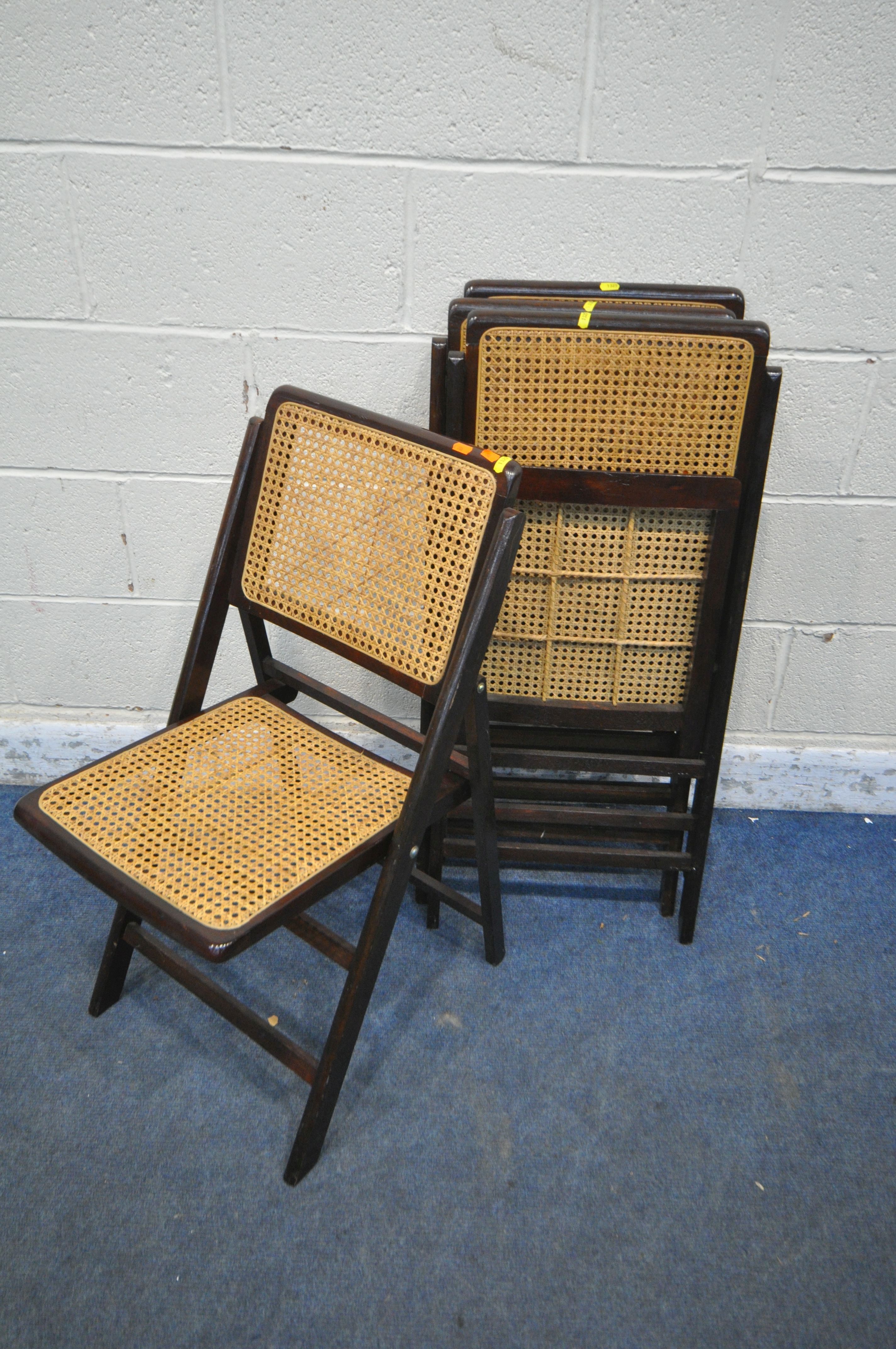 A SELECTION OF CHAIRS, to include a pair of pine hall chairs, a set of four mid-century teak chairs, - Image 4 of 6