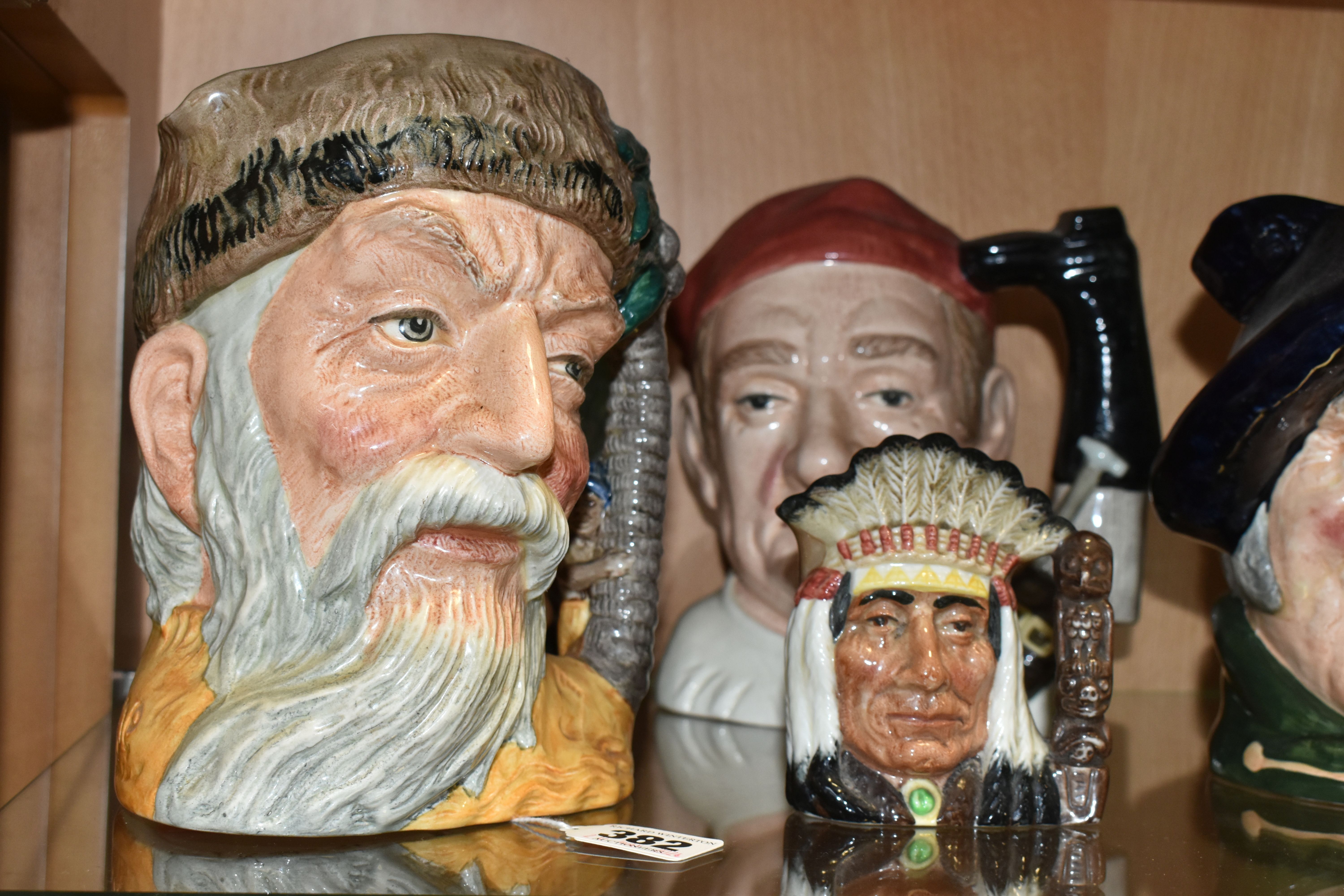 A GROUP OF FIVE ROYAL DOULTON CHARACTER JUGS, comprising Bootmaker D6572, Long John Silver D6335, - Image 3 of 5