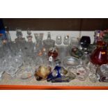 A GROUP OF CUT CRYSTAL AND OTHER GLASS WARES, to include seven sets or part sets of drinking