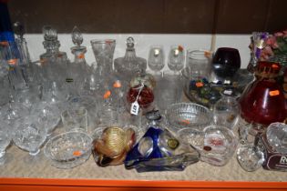 A GROUP OF CUT CRYSTAL AND OTHER GLASS WARES, to include seven sets or part sets of drinking