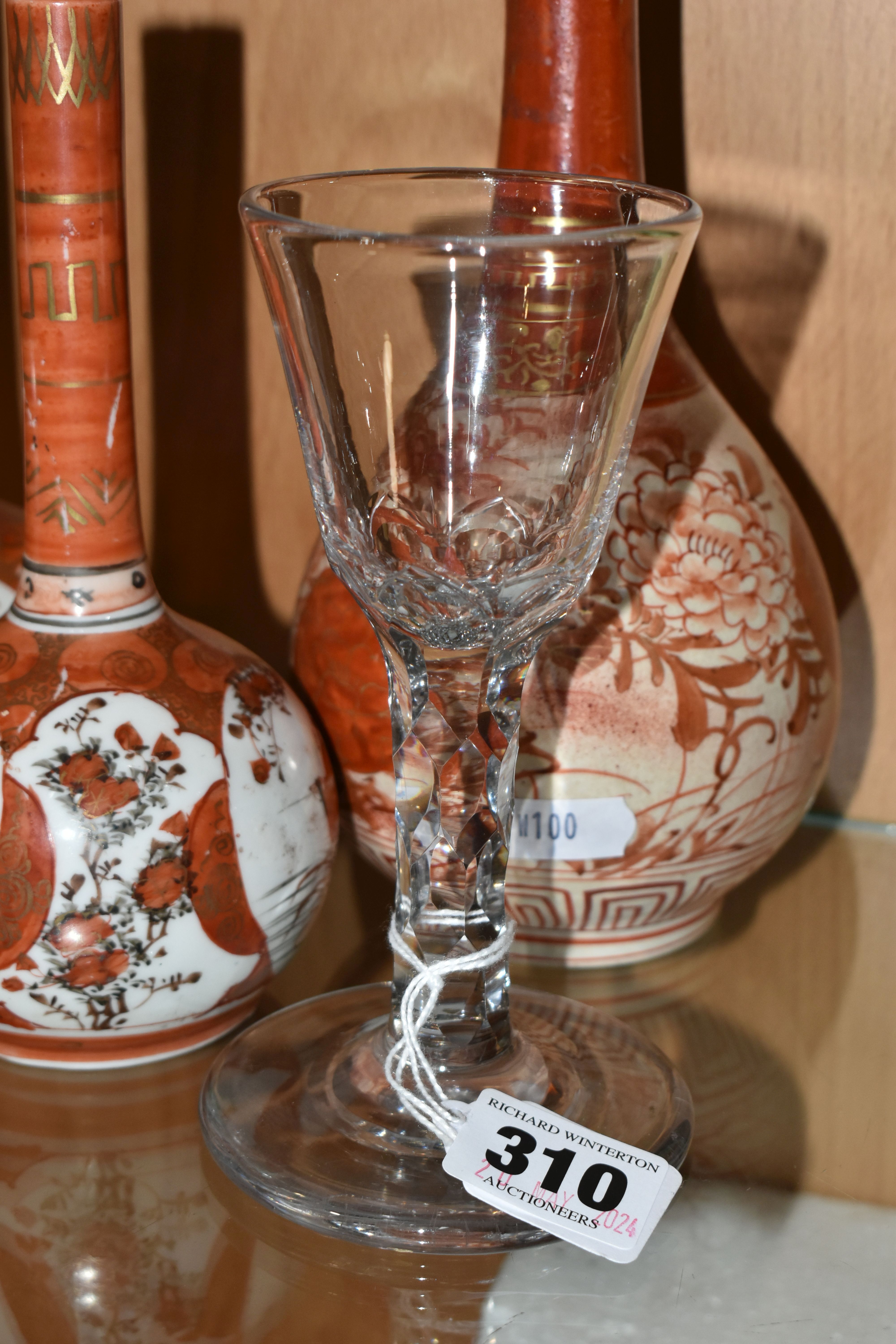 FOUR JAPANESE PORCELAIN VASES AND THREE LATE GEORGIAN/NINETEENTH CENTURY DRINKING GLASSES, the - Image 2 of 11