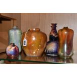 A WILKINSON'S ORIFLAMME POT TOGETHER WITH FOUR OTHER VASES, comprising a 1920's Wilkinsons Oriflamme