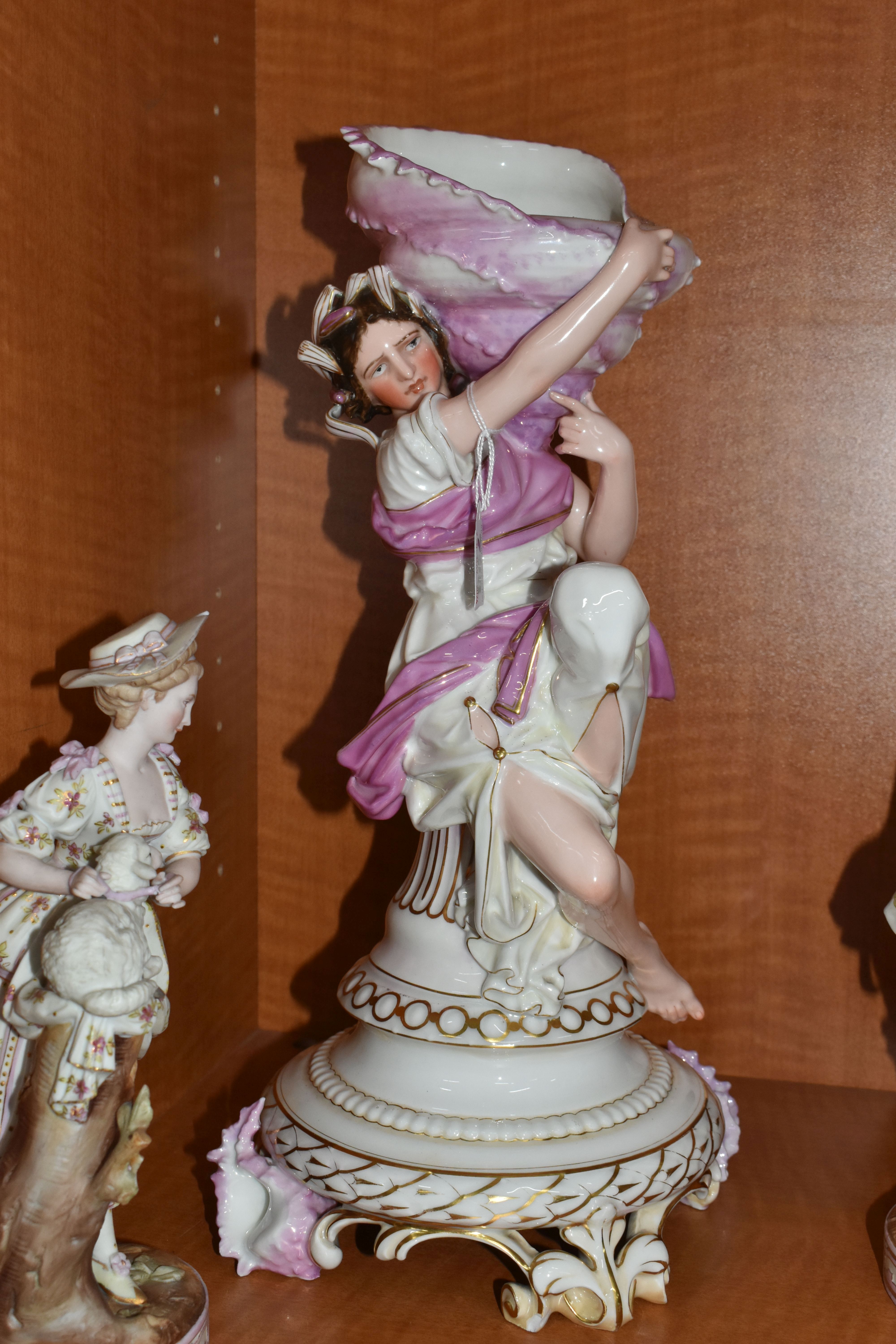THREE LATE 19TH / EARLY 20TH CENTURY CONTINENTAL PORCELAIN FIGURES, comprising a French - Image 6 of 10