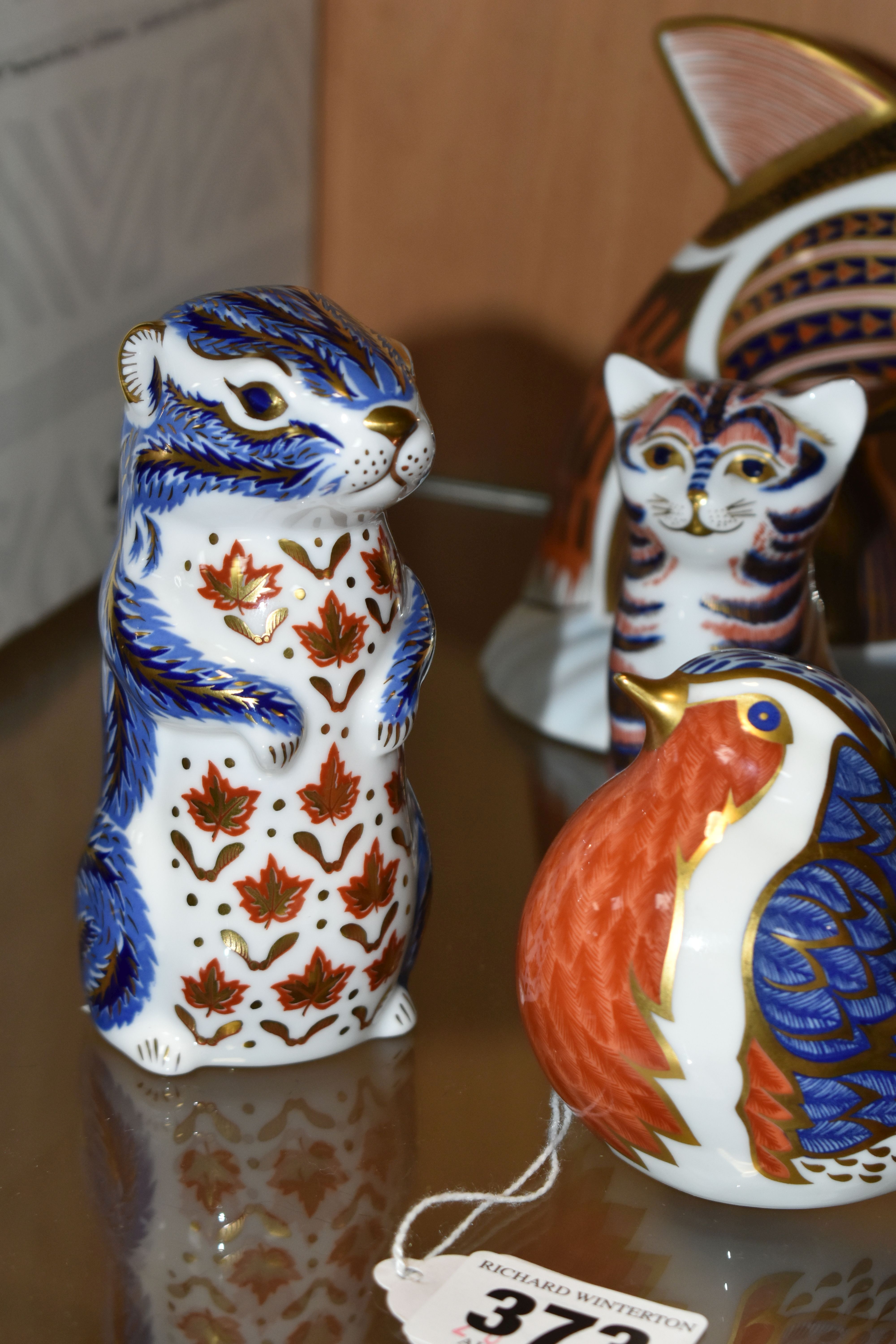 FOUR ROYAL CROWN DERBY IMARI PAPERWEIGHTS, comprising Robin introduced 1989, gold stopper, - Image 2 of 6