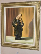 A COLLECTION OF PAINTINGS AND PRINTS ETC, comprising a painting of a Jewish man playing a fiddle