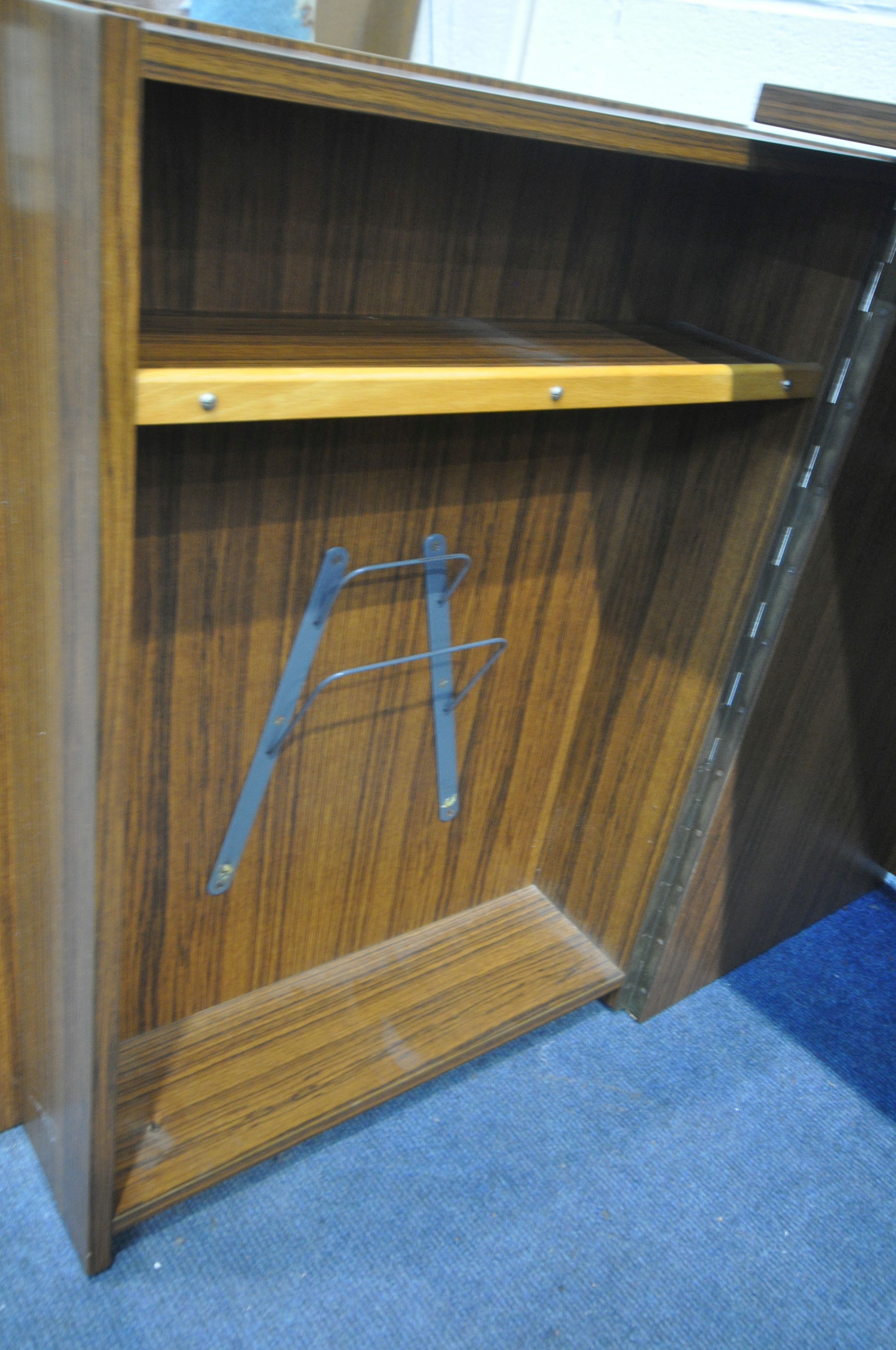 A MODERN DOUBLE DOOR DESK, fitted with an arrangement of drawers and shelving, width 110cm x depth - Image 3 of 5