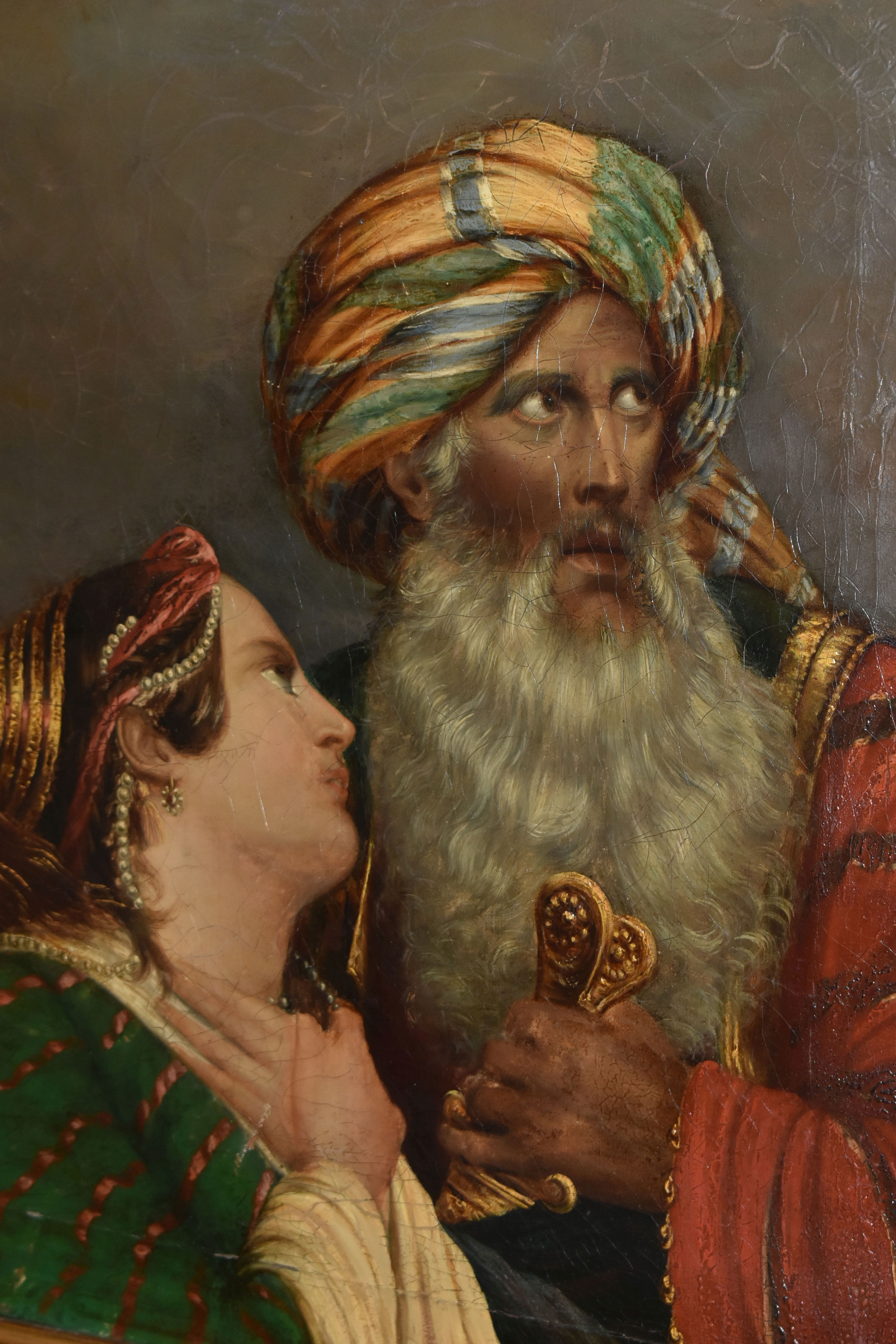 R. A. BARTLETT (19TH CENTURY) AN ORIENTALISM PORTRAIT, depicting a male figure with colourful turban - Bild 4 aus 8